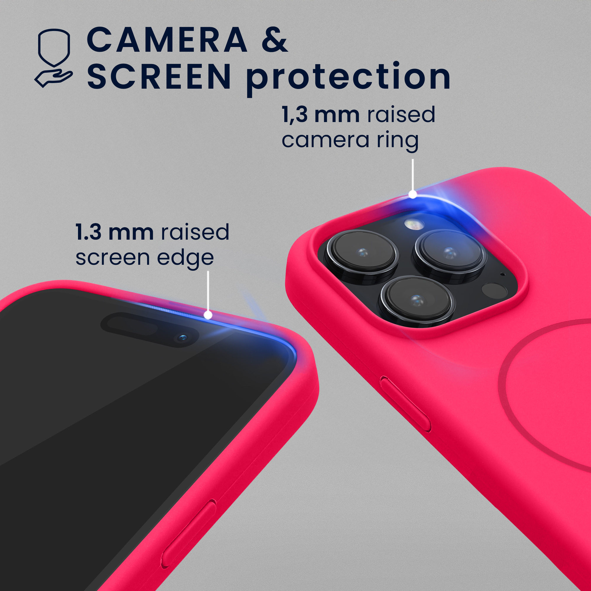 Magnetický kryt kwmobile pro iPhone 15 Pro - neonově růžová