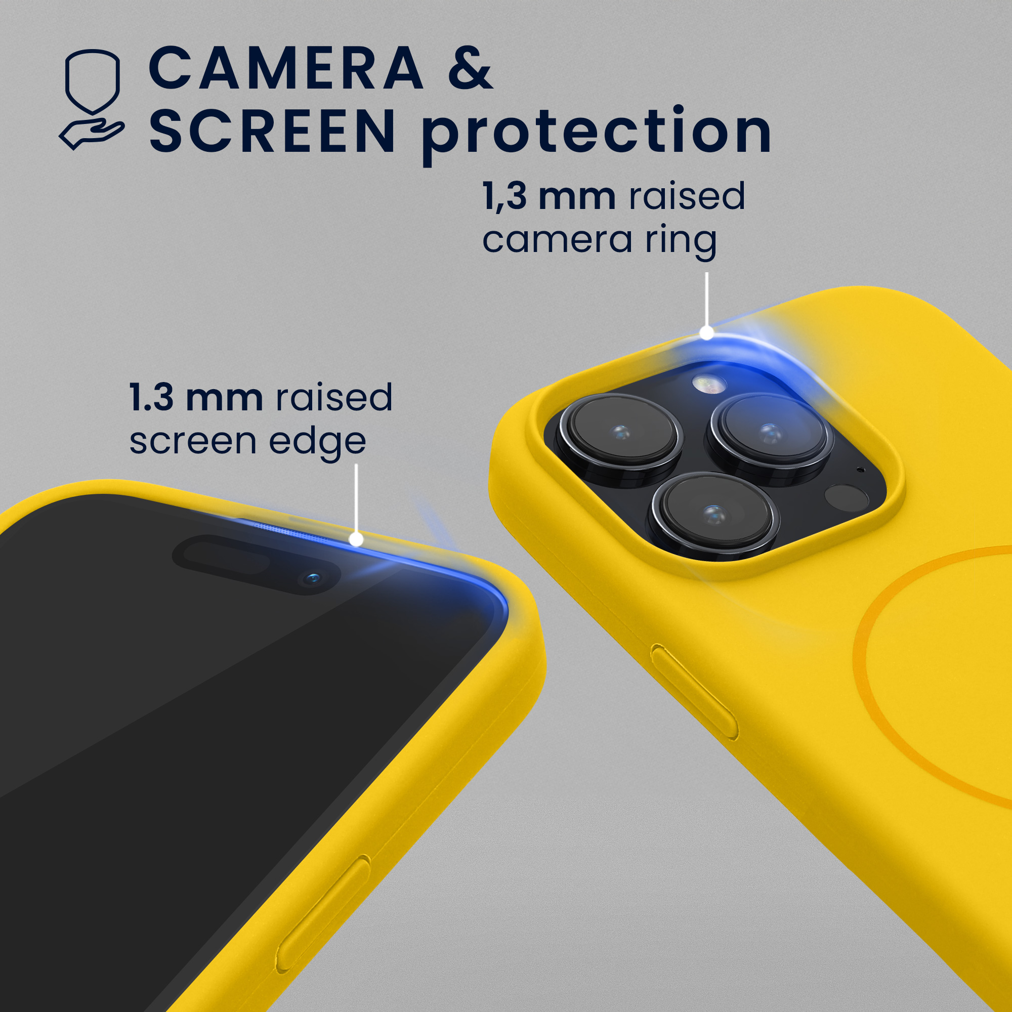Magnetický kryt kwmobile pro iPhone 15 Pro - zářivě žlutá