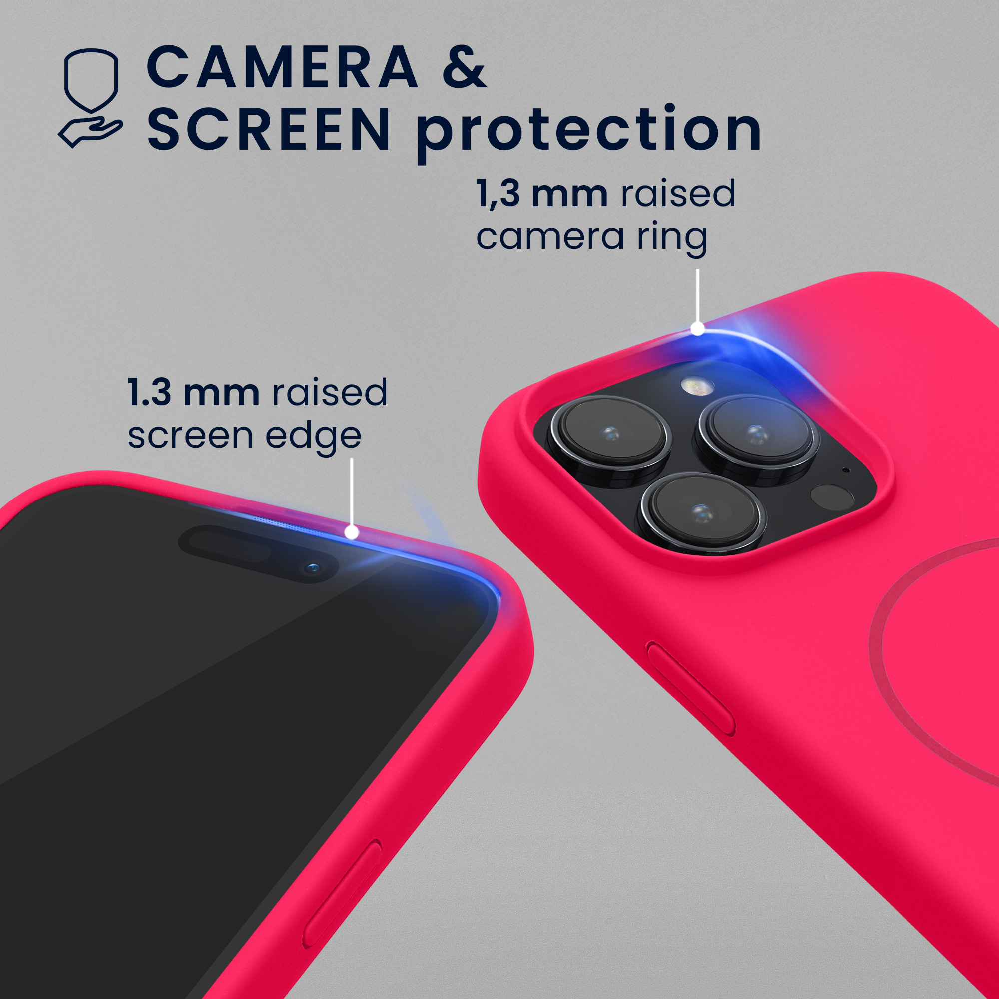 Magnetický kryt kwmobile pro iPhone 15 Pro Max - neonově růžová