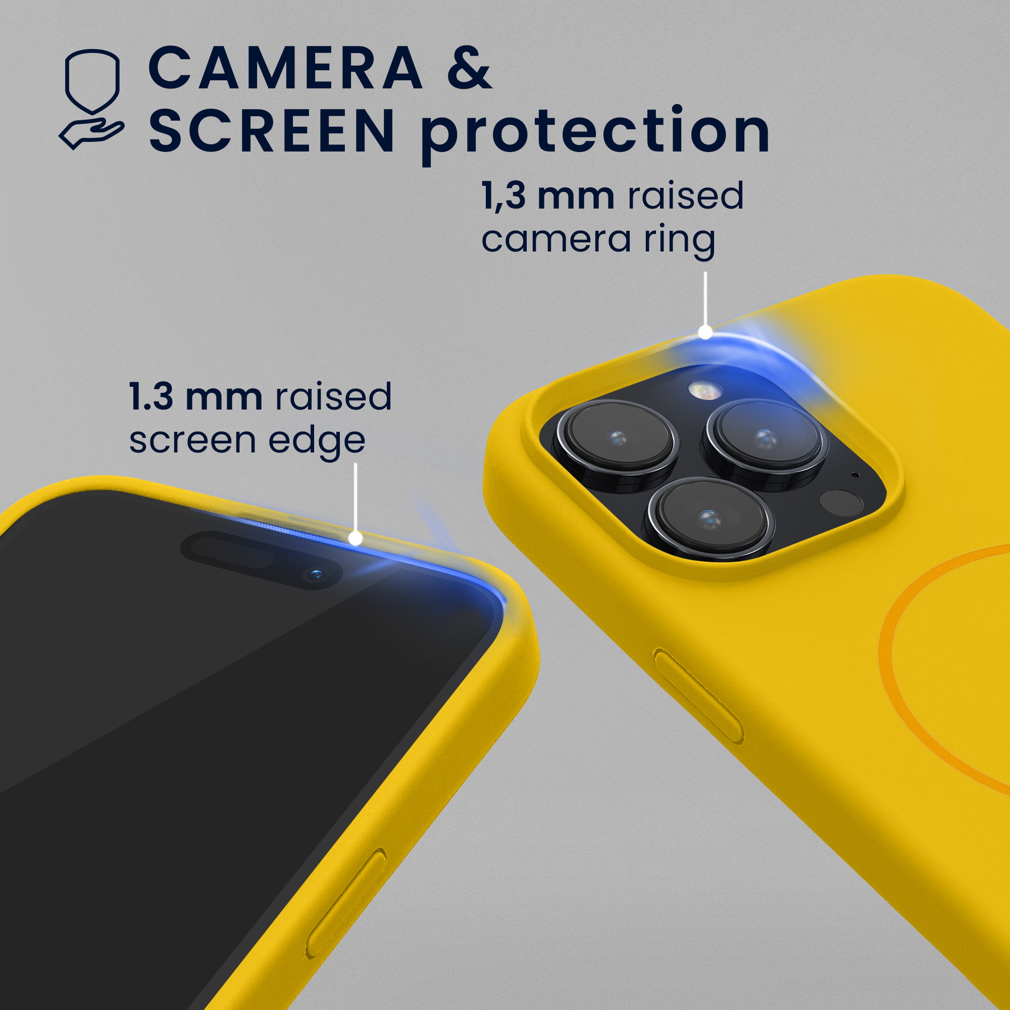 Magnetický kryt kwmobile pro iPhone 15 Pro Max - zářivě žlutá