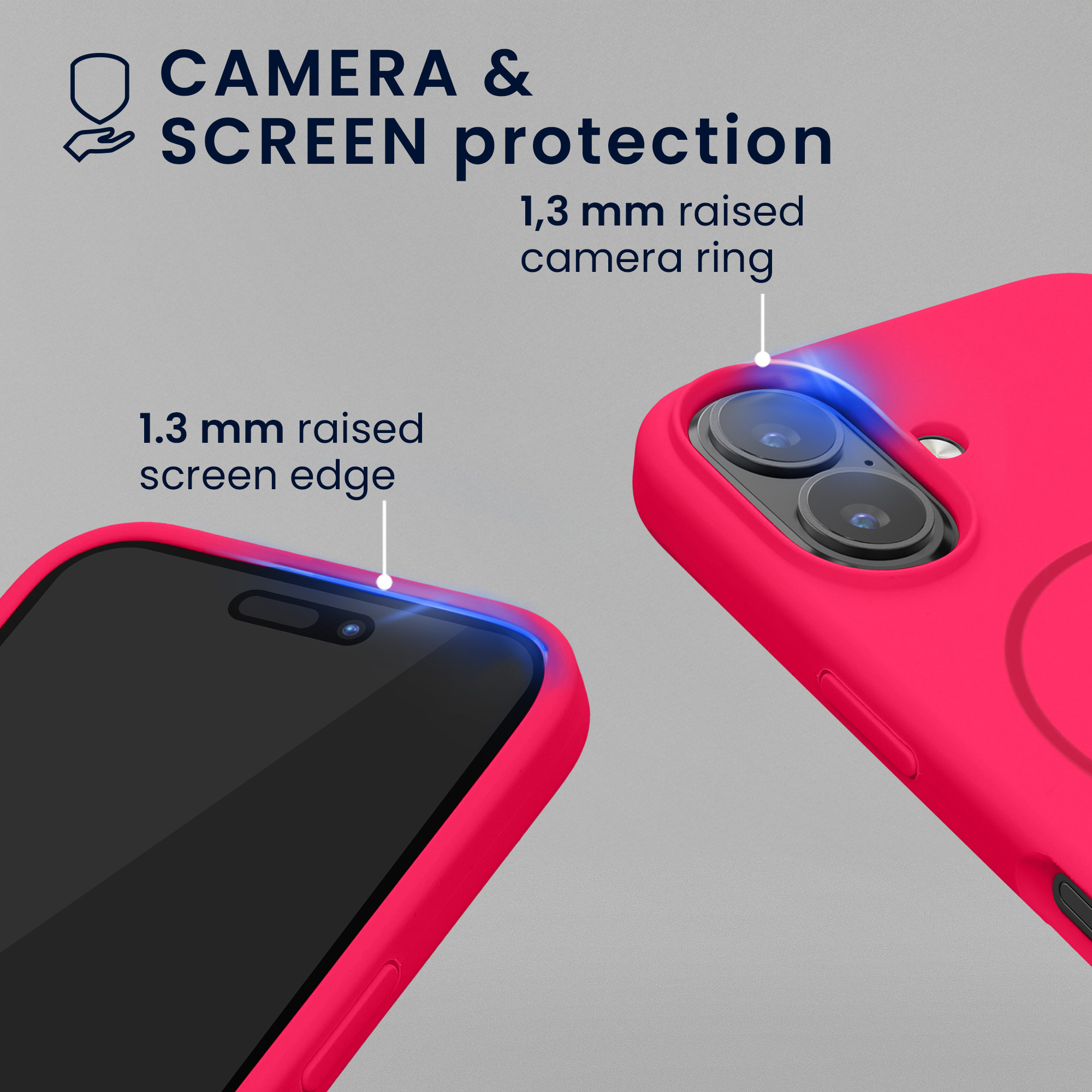 Magnetický kryt na mobil MagSafe Apple iPhone 16 kwmobile - neonově růžová