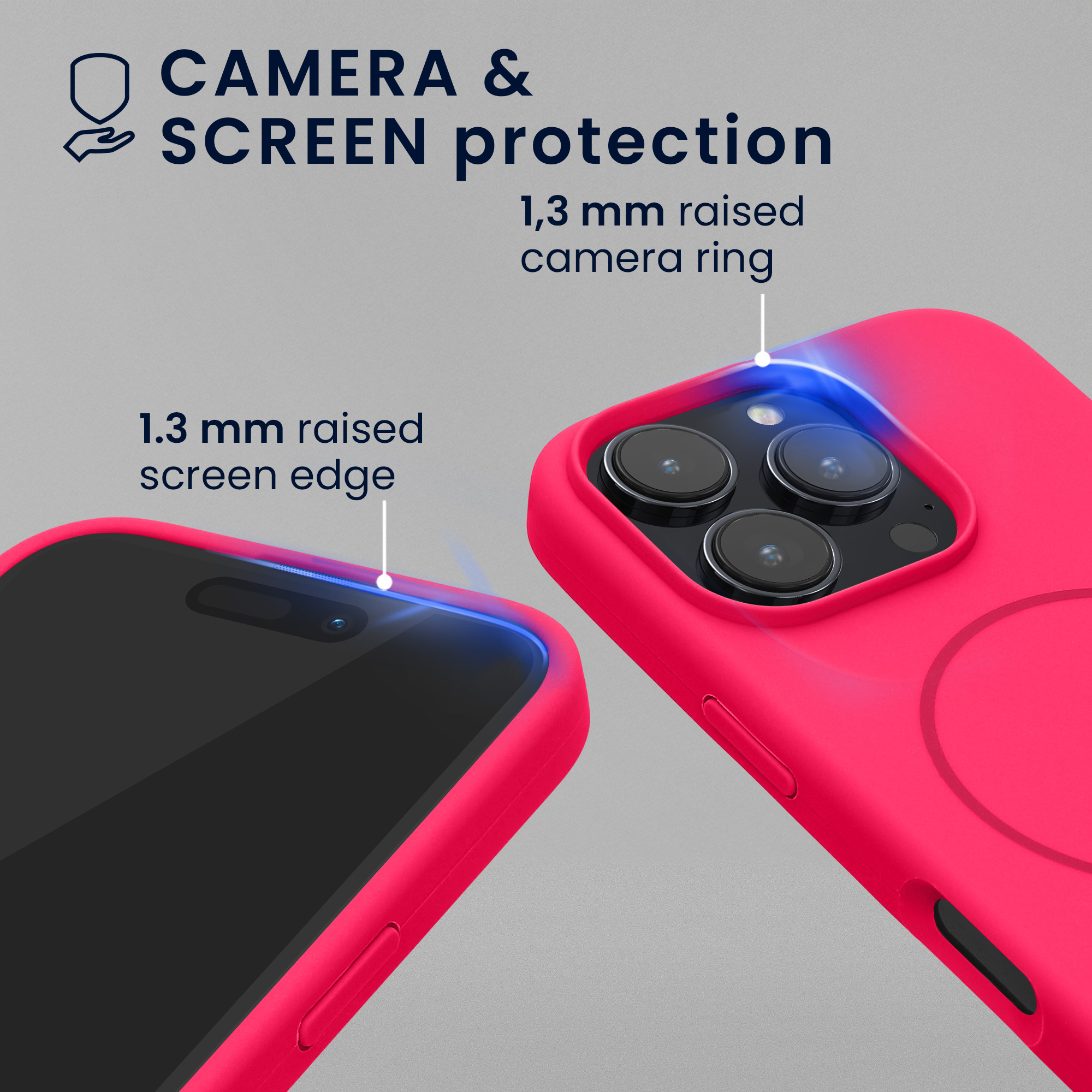 Magnetický kryt na mobil MagSafe Apple iPhone 16 Pro kwmobile - neonově růžová
