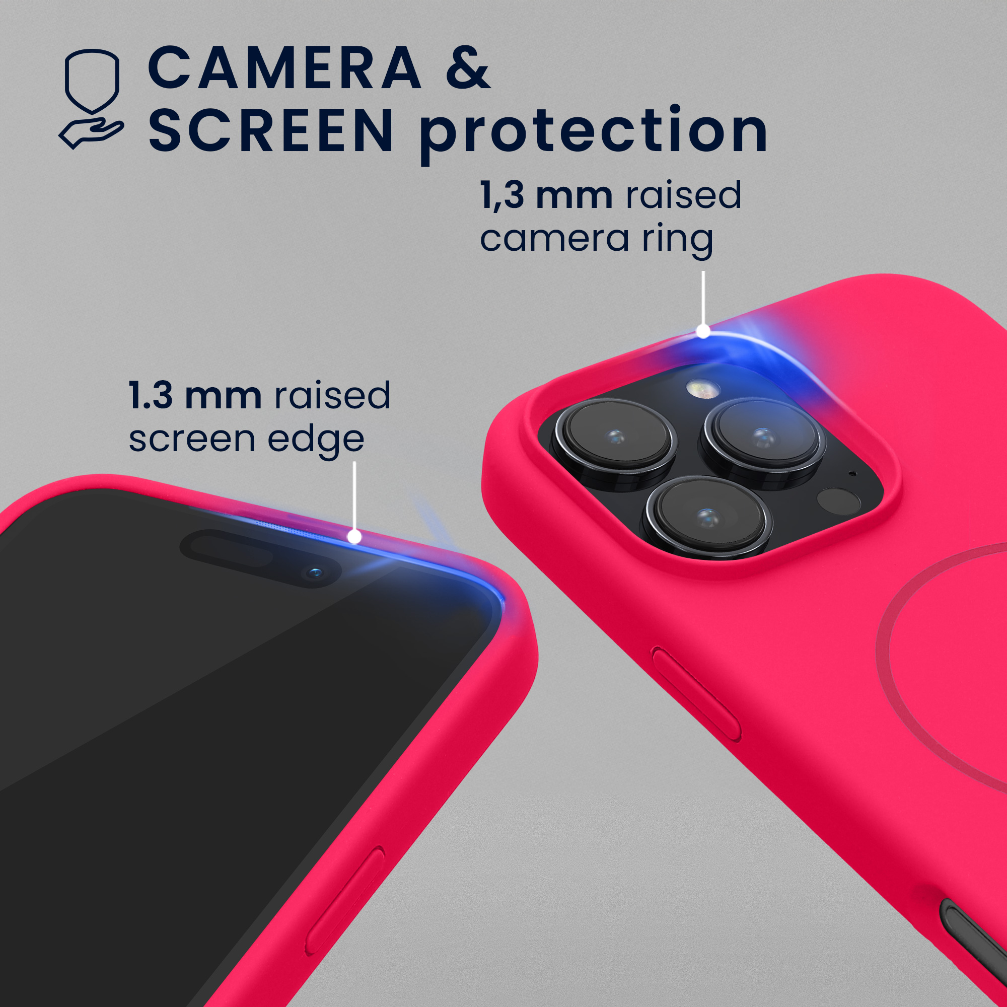 Magnetický kryt na mobil MagSafe Apple iPhone 16 Pro Max kwmobile - neonově růžová