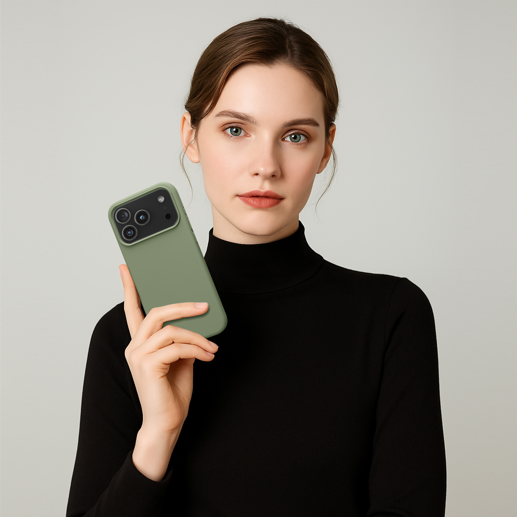 Silikonový kryt Kwmobile pro iPhone 17 Pro Max - šedozelená