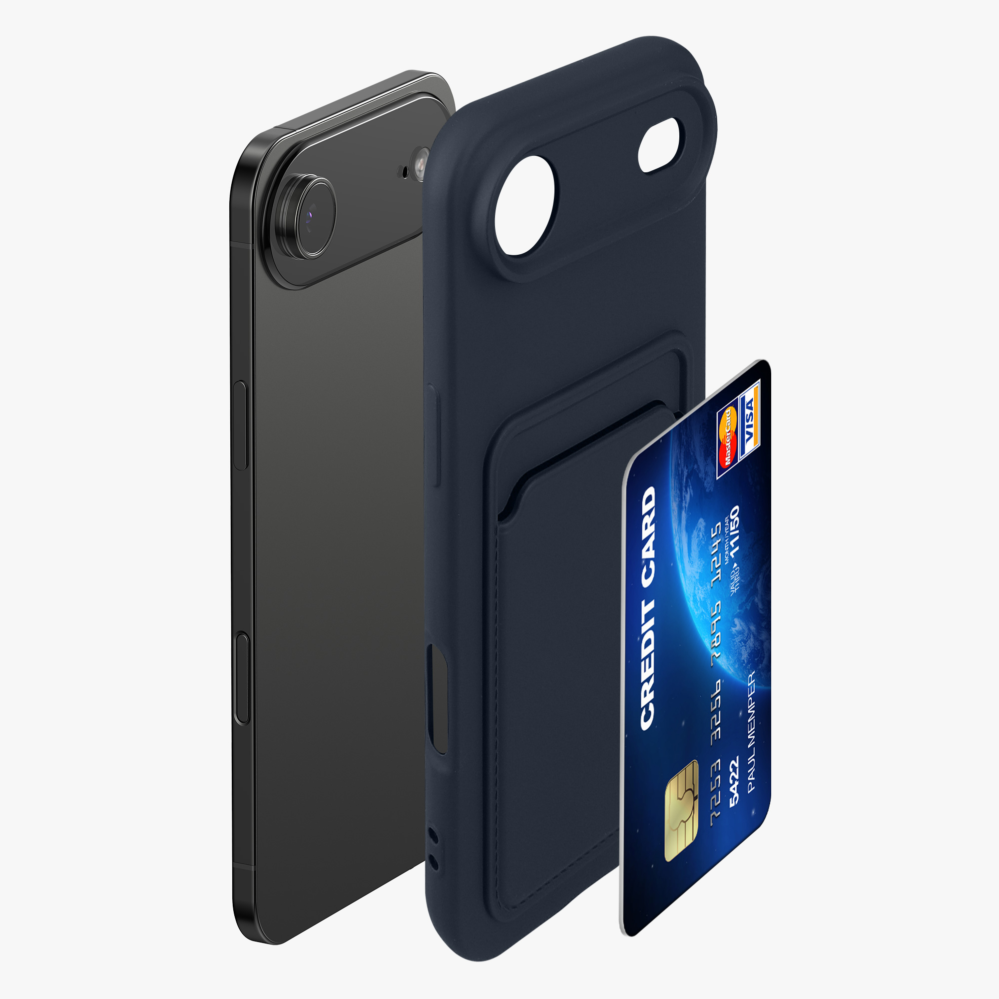 kwmobile měkký ochranný TPU kryt pro Apple iPhone Air, nárazuvzdorný, kompatibilní s bezdrátovým nabíjením, tmavě modrá