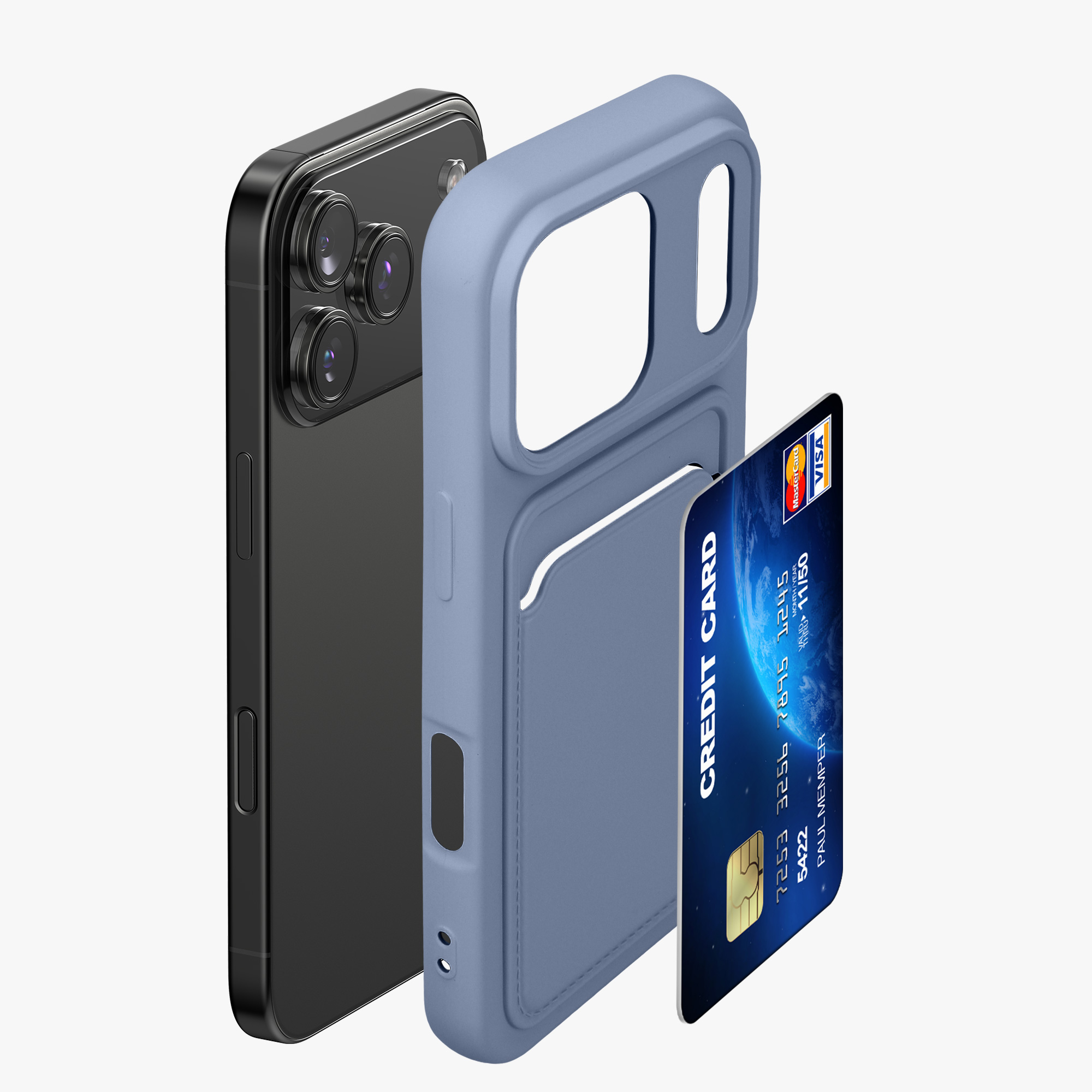 Kryt s držákem karty Kwmobile pro iPhone 17 Pro - levandulová