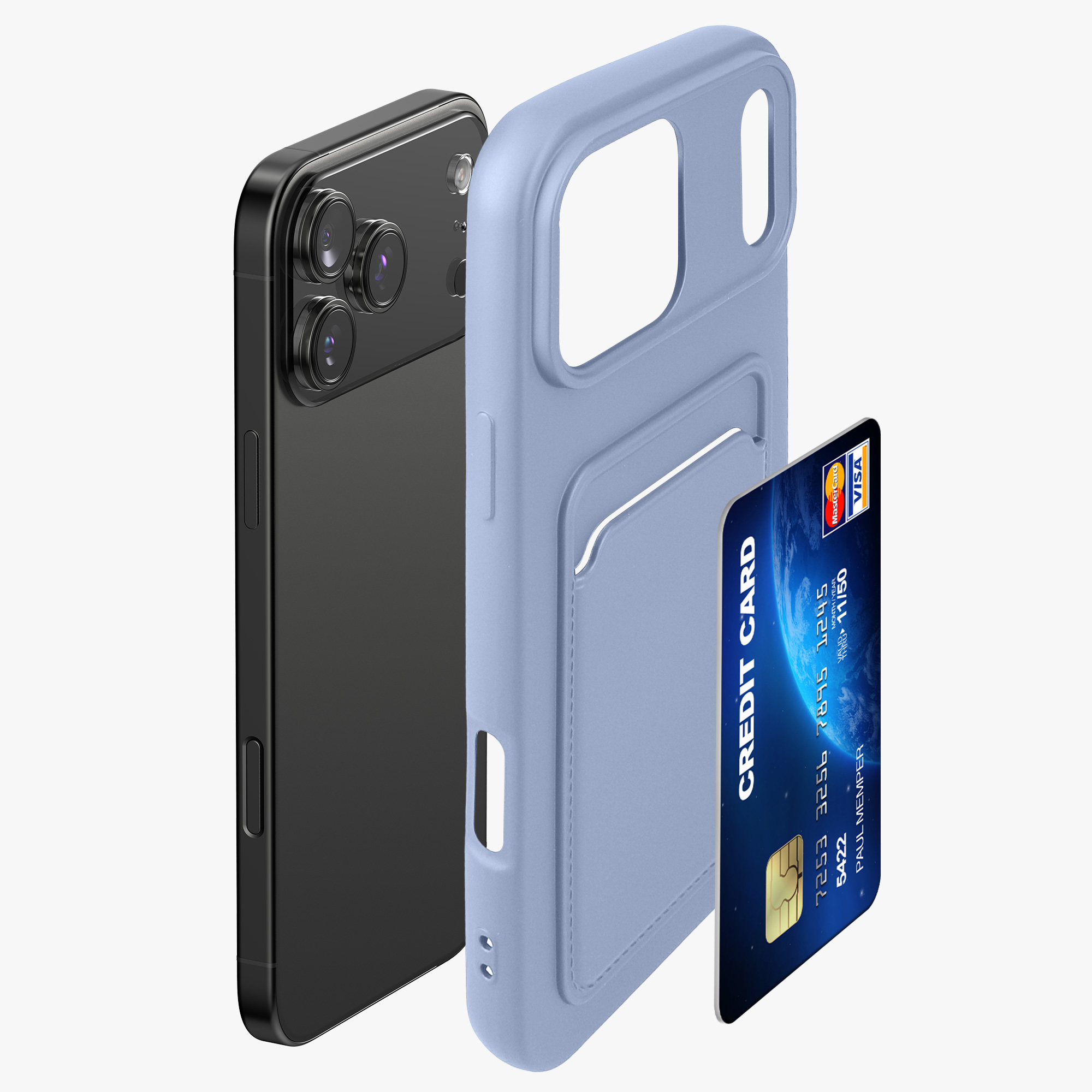 Pouzdro pro Apple iPhone 18 Pro Max / iPhone 17 Pro Max s přihrádkou na kartu kwmobile kapsa na kartu TPU - levandulová