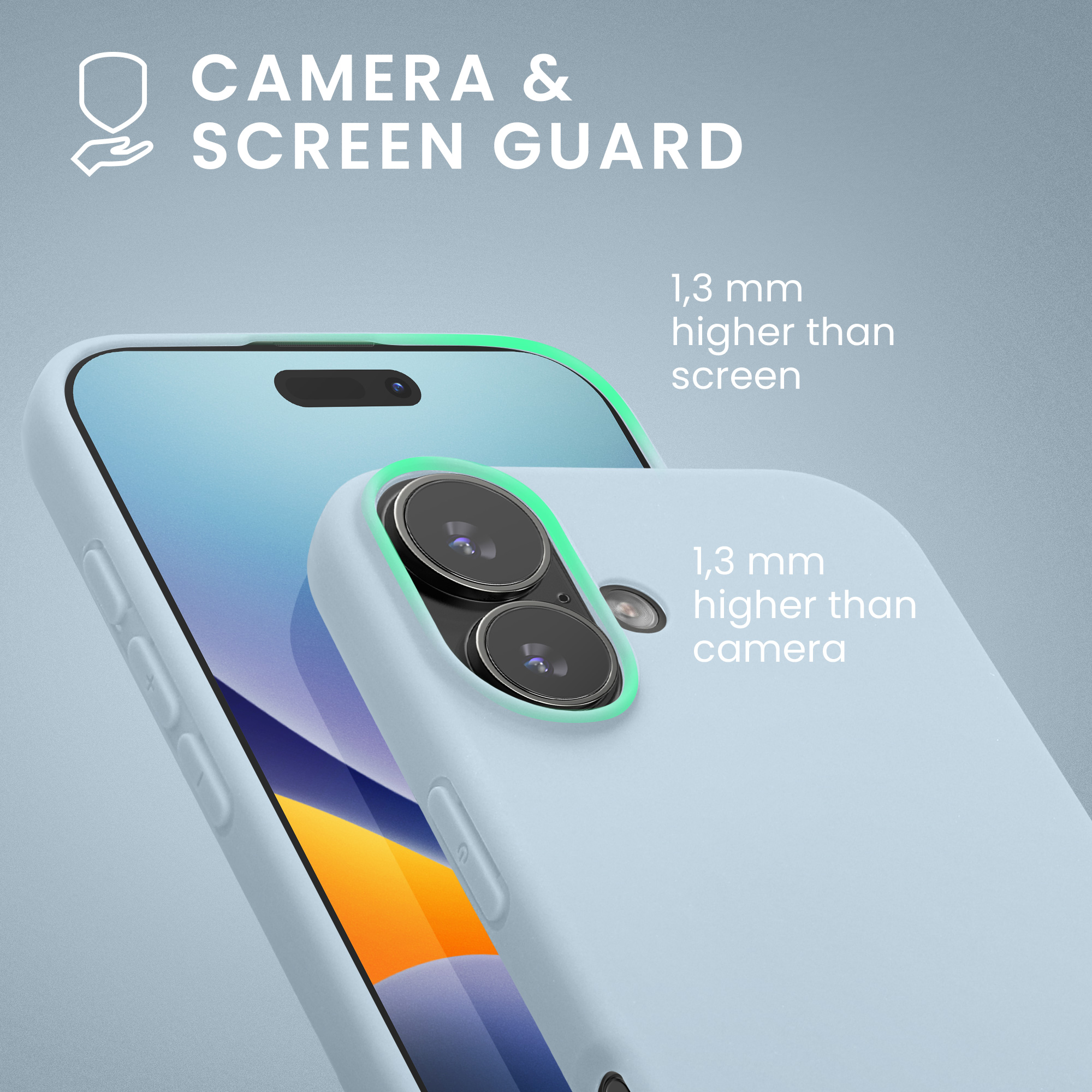 Pouzdro pro iPhone 17 kwmobile tenké silikonové - matná světle modrá