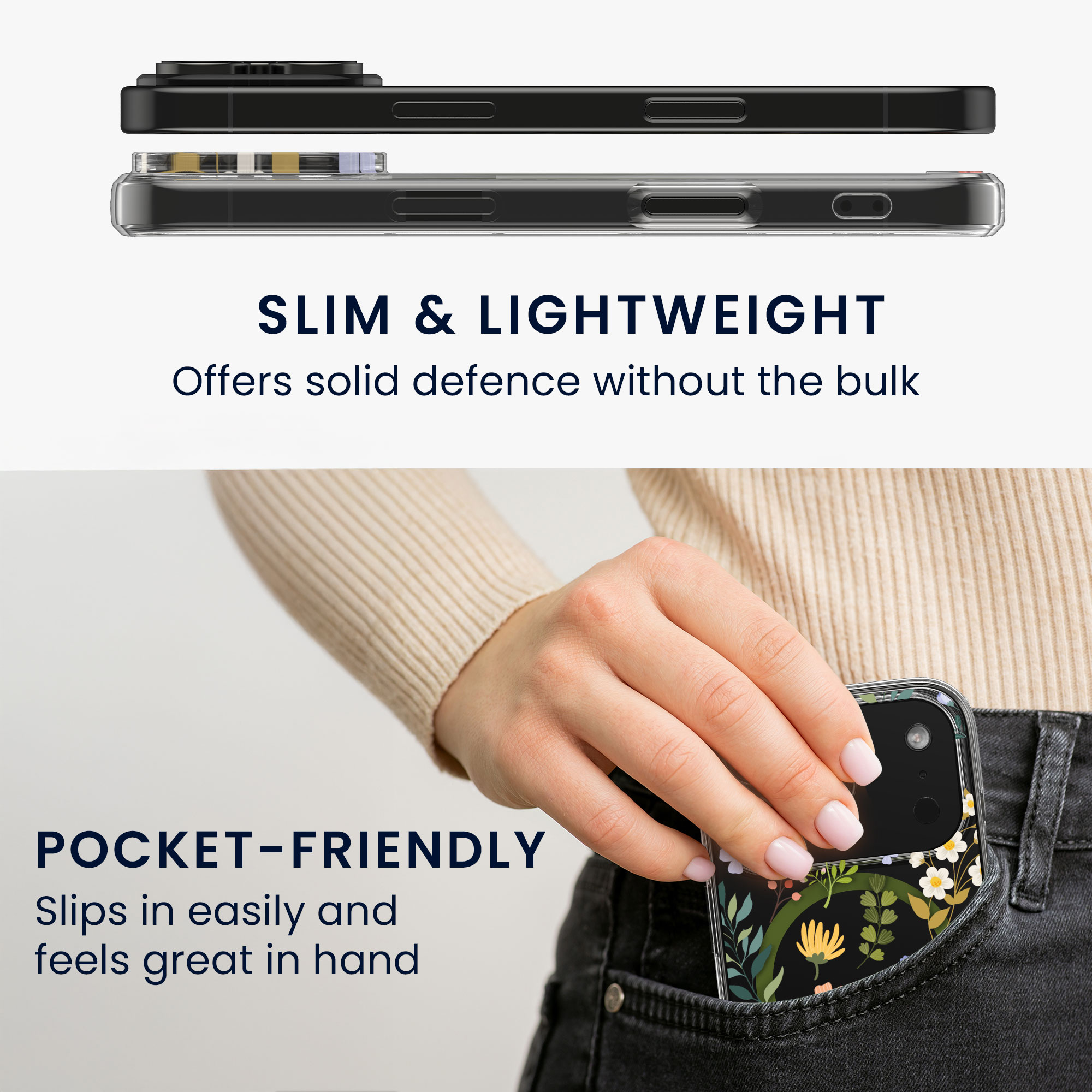 Čiré pouzdro na telefon pro Apple iPhone 18 Pro / iPhone 17 Pro kwmobile MagSafe TPU - motiv okouzlující květiny