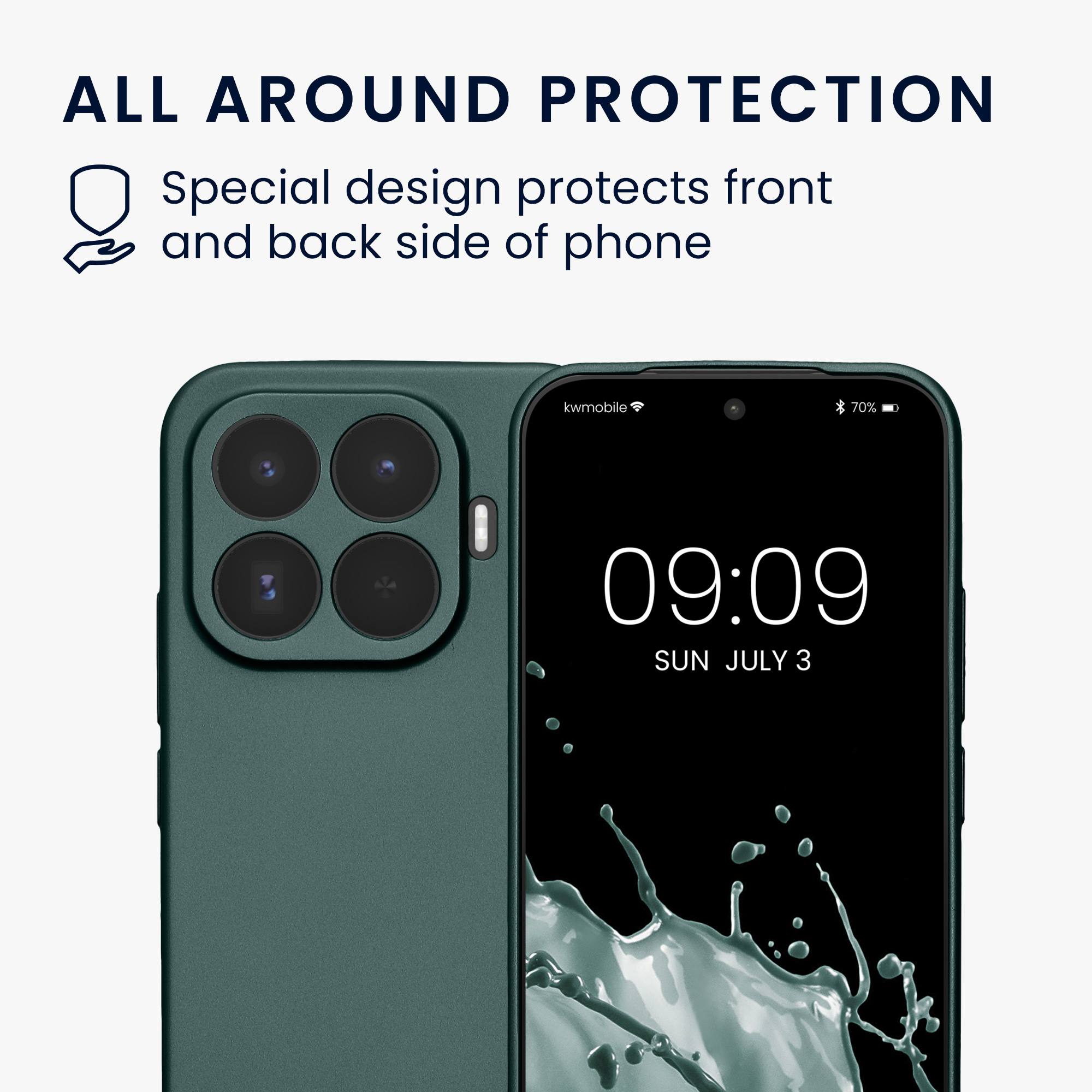 Pouzdro pro Xiaomi 17T kwmobile metalické TPU - metalická petrolejová