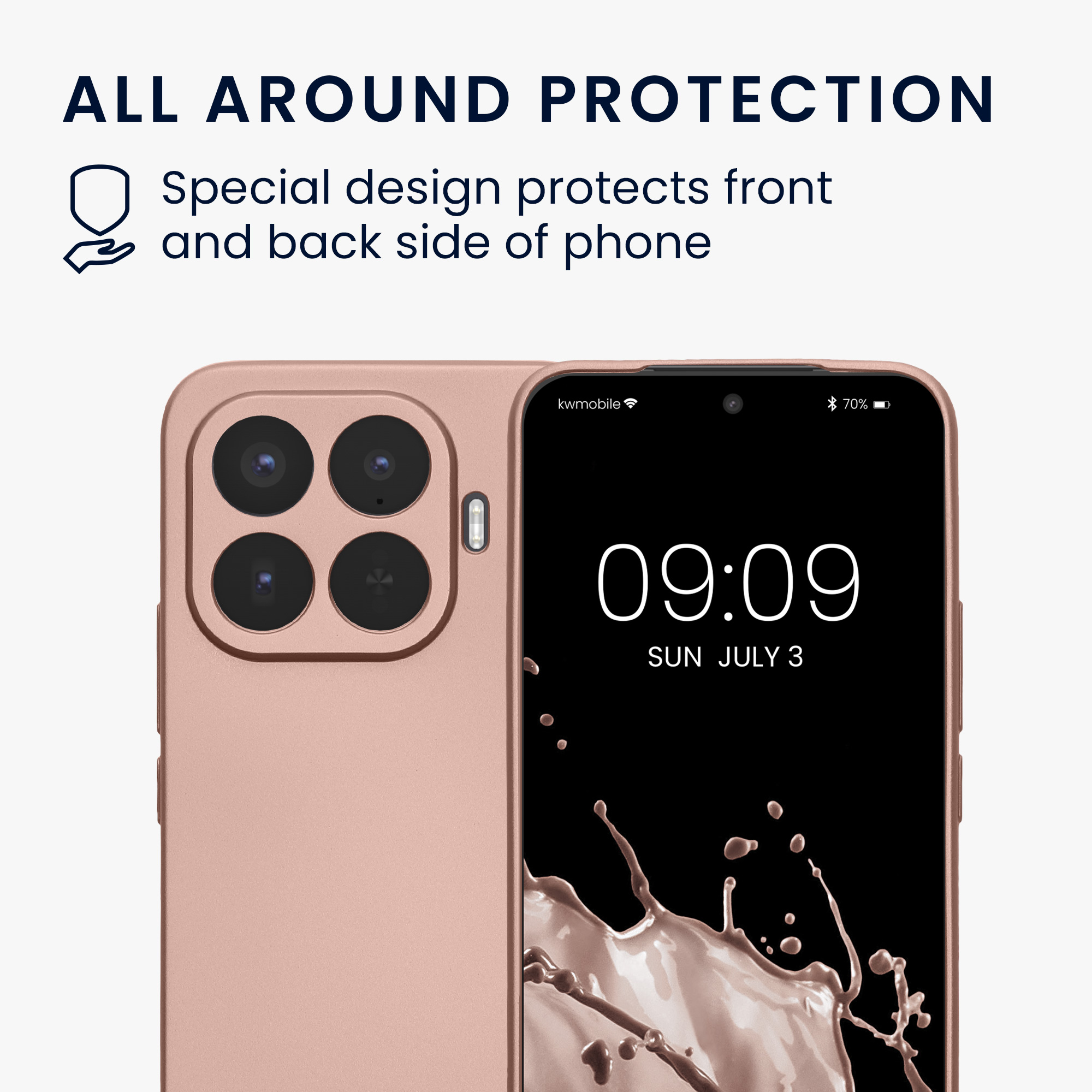 Pouzdro pro Xiaomi 17T Pro kwmobile metalické TPU - metalická růžové zlato