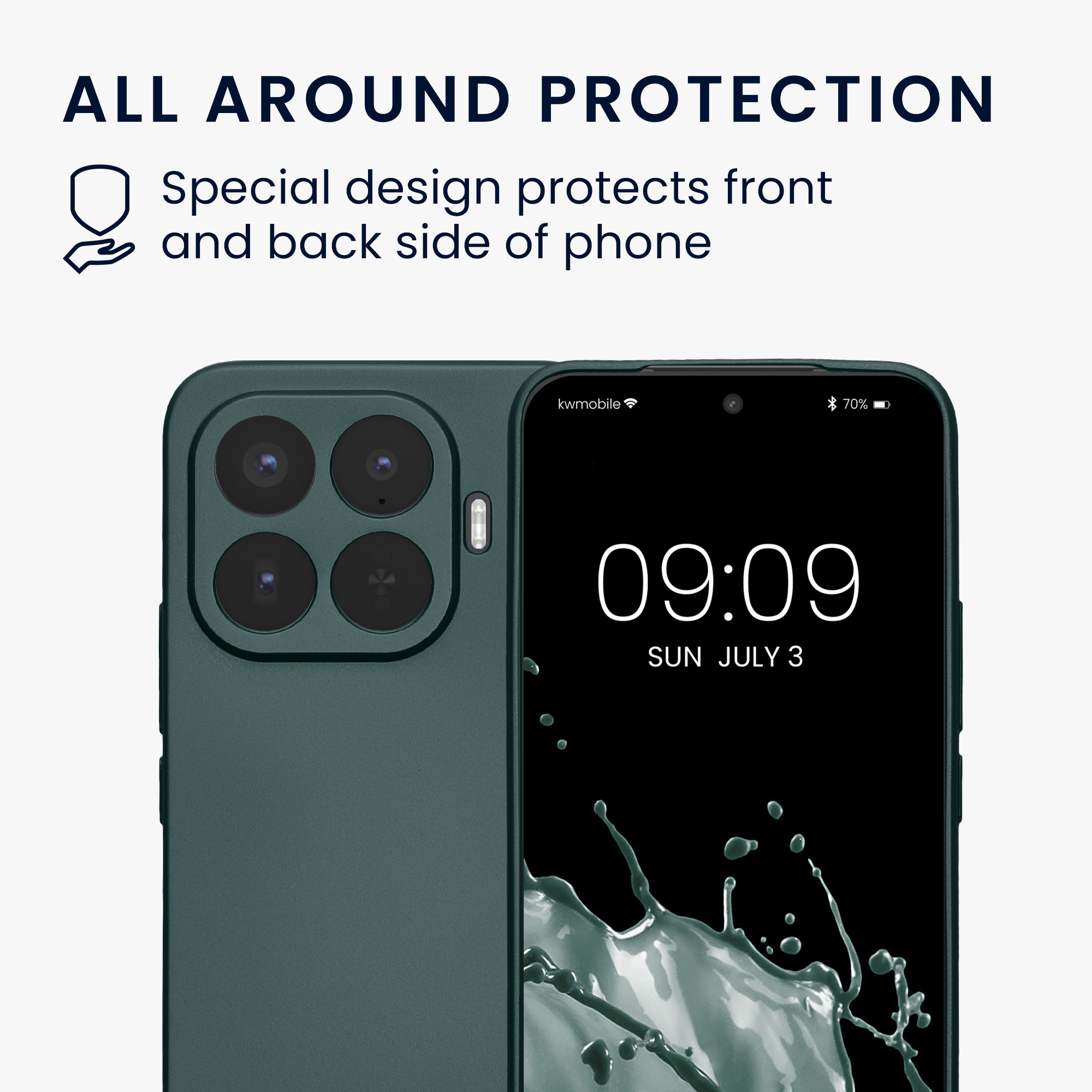 Pouzdro pro Xiaomi 17T Pro kwmobile metalické TPU - metalická petrolejová