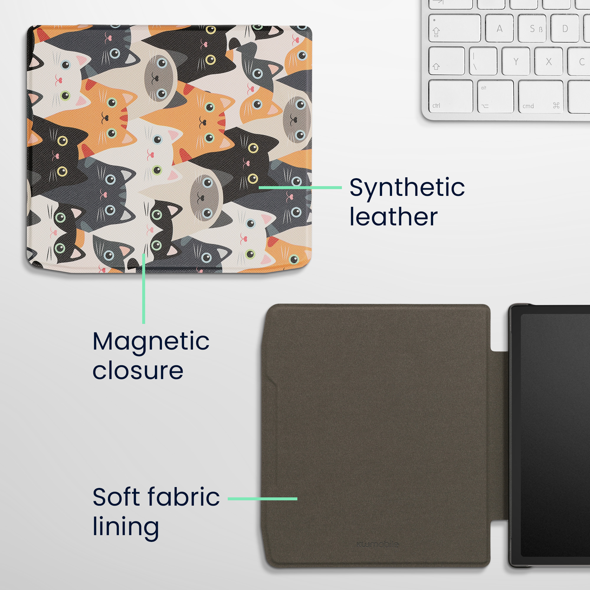 Flip pouzdro na čtečku Pocketbook Era / Era Color černo-bílé se stojánkem