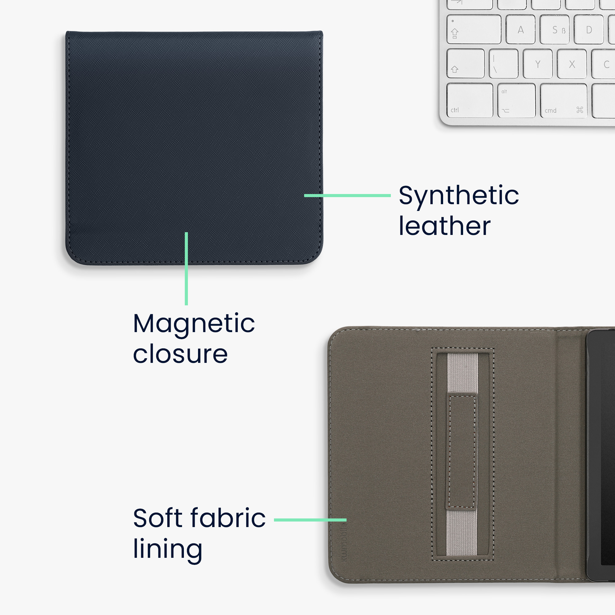 kwmobile pouzdro na čtečku Kobo Libra Colour Case, tmavě modrá
