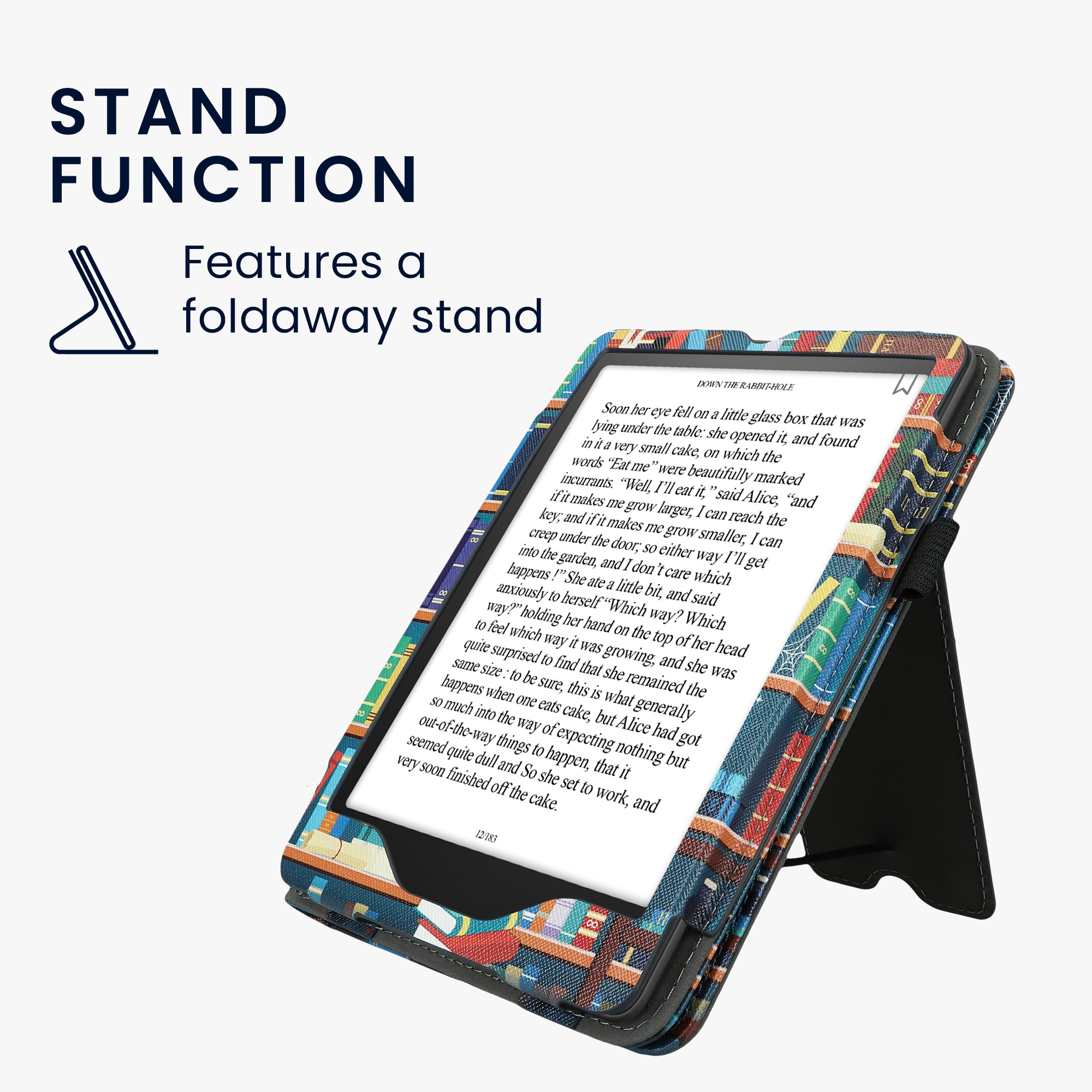 Pouzdro na čtečku kwmobile Kindle Paperwhite 2024 / Colorsoft - Library Motto multicolor