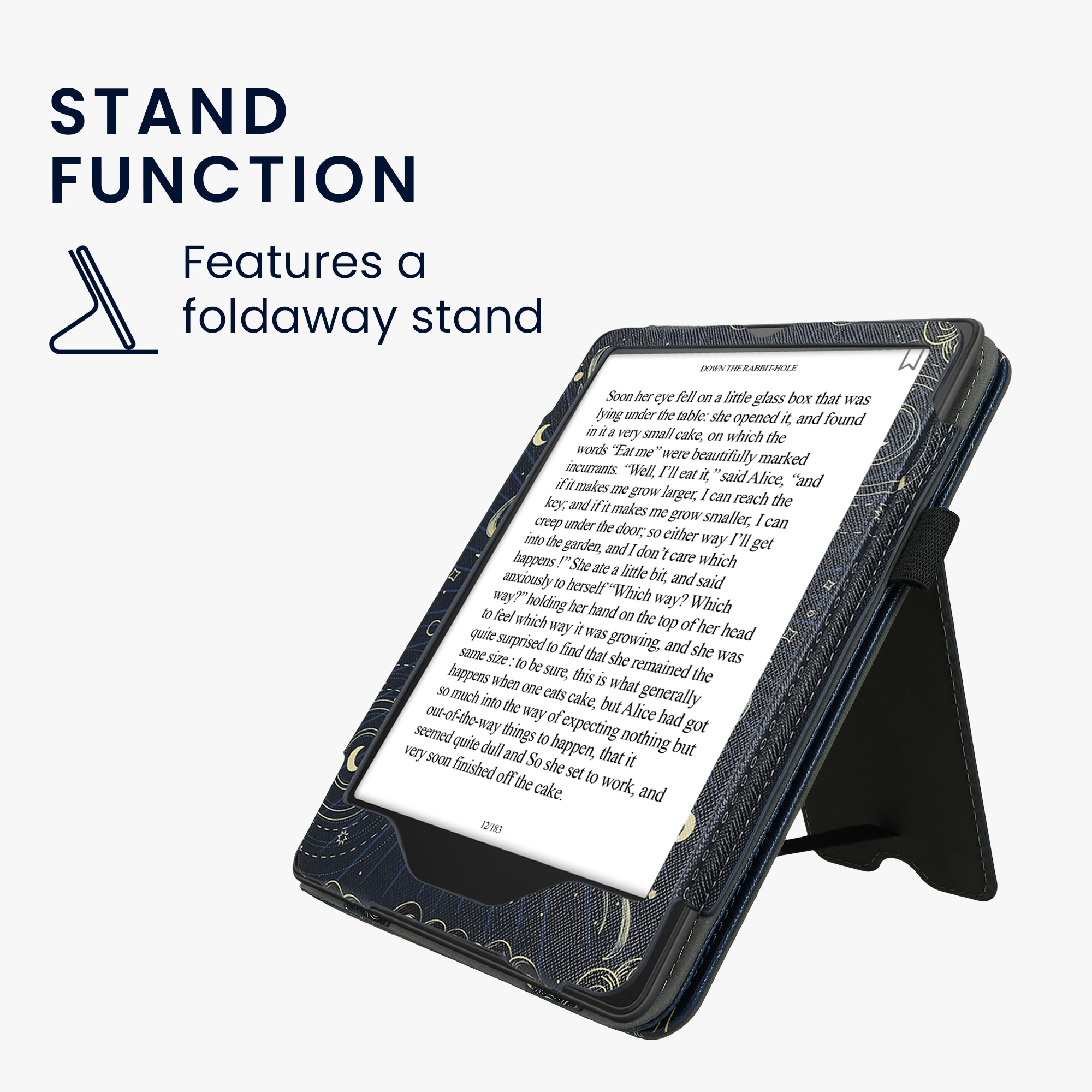 Pouzdro na čtečku kwmobile pro Amazon Kindle Paperwhite (2024)/Colorsoft - motiv tarotová karta tmavě modrá / žlutá / černá