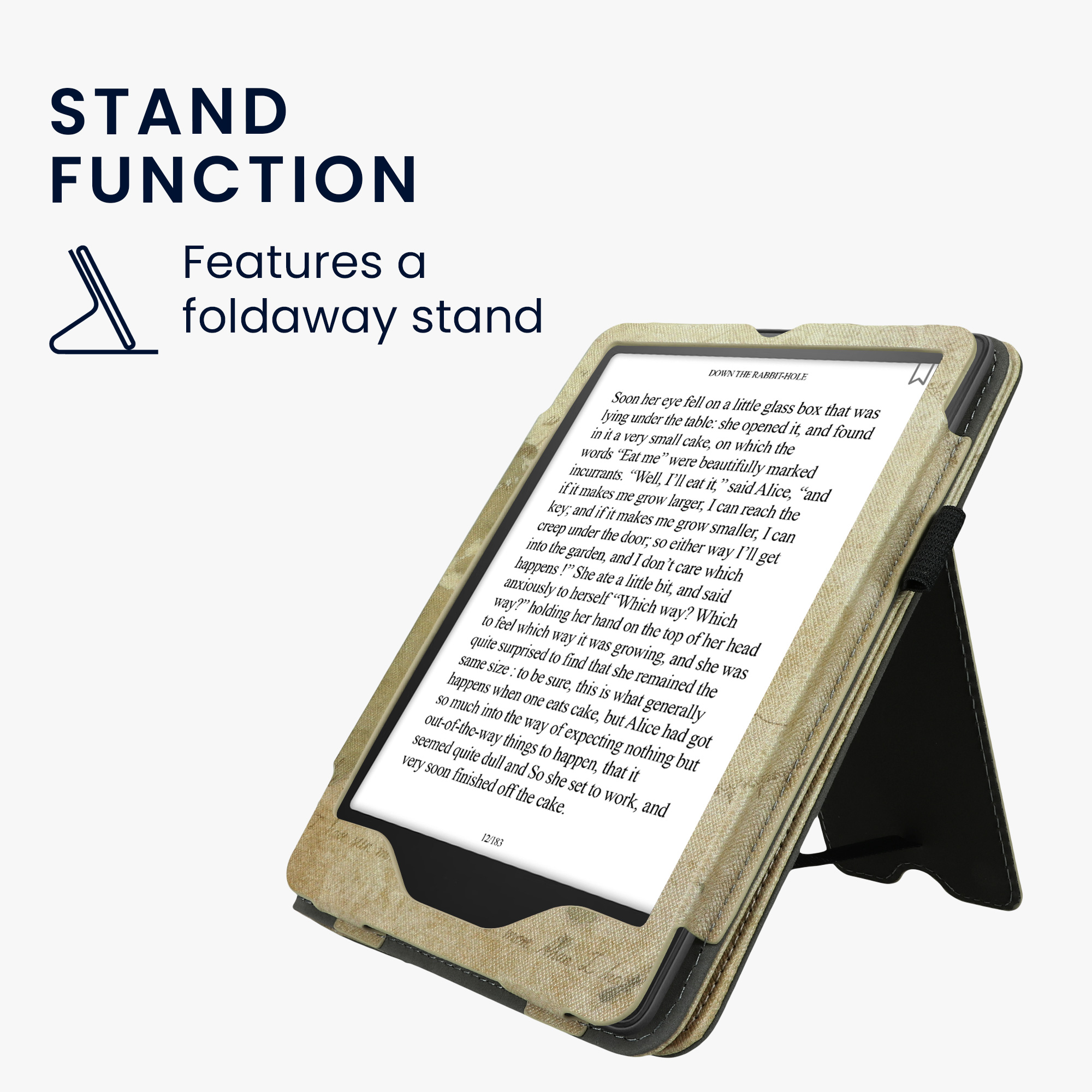 Pouzdro na čtečku kwmobile Kindle Paperwhite 2024 / Colorsoft - Travel Vintage hnědá / světle hnědá