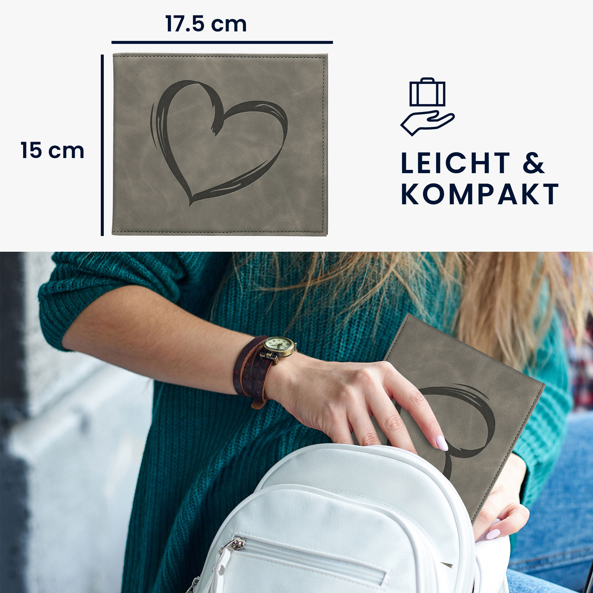 Pouzdro na průkaz Severely Handicapped Pass (German) kwmobile - brushed heart