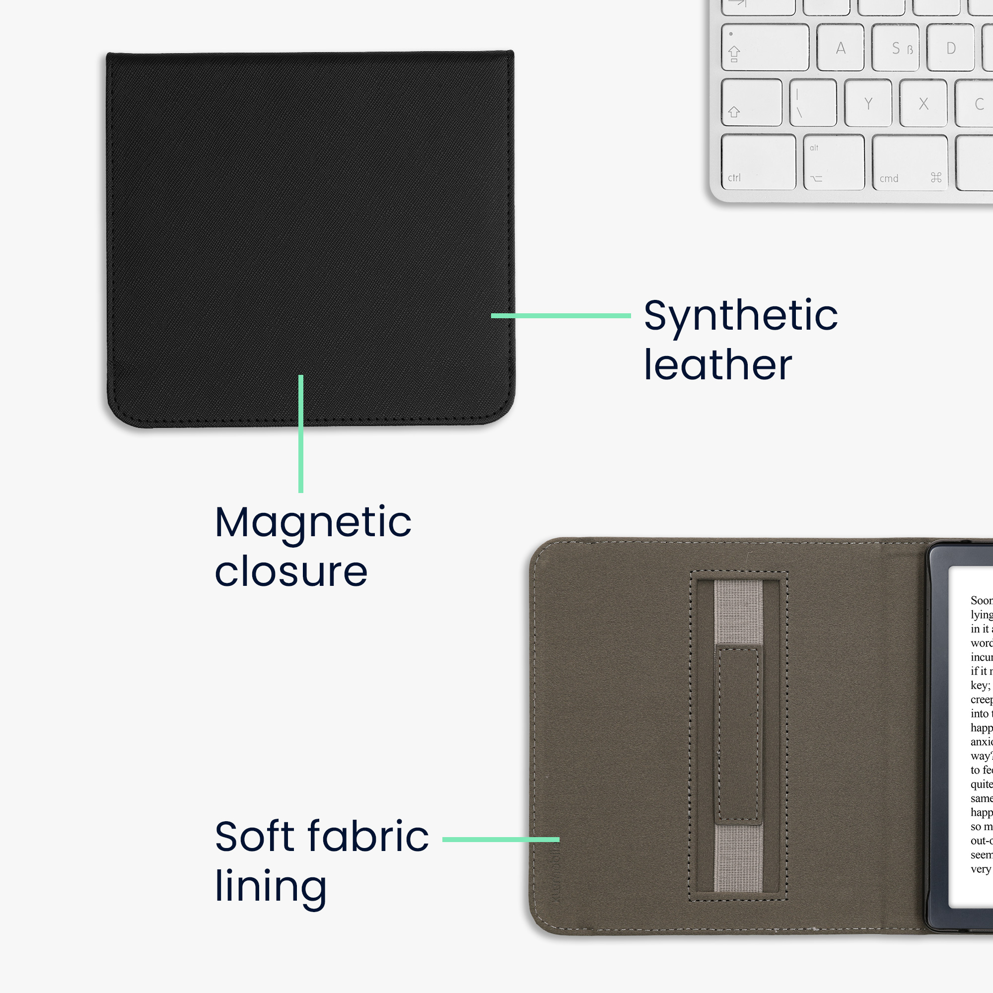 kwmobile pouzdro na čtečku Kobo Libra Colour Case, černá
