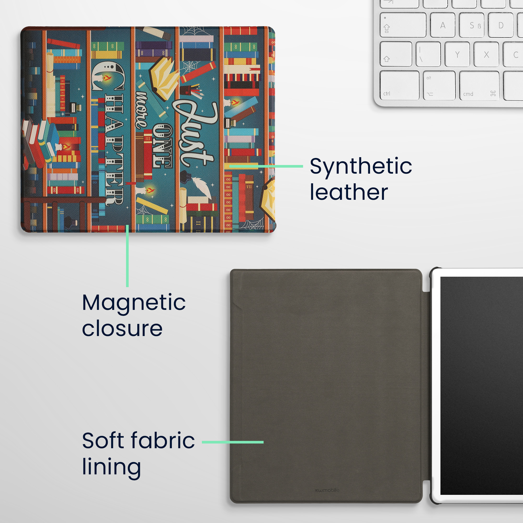 Obal pro Amazon Kindle Scribe 11" (2025) kwmobile - motiv knihovní motto s více barev