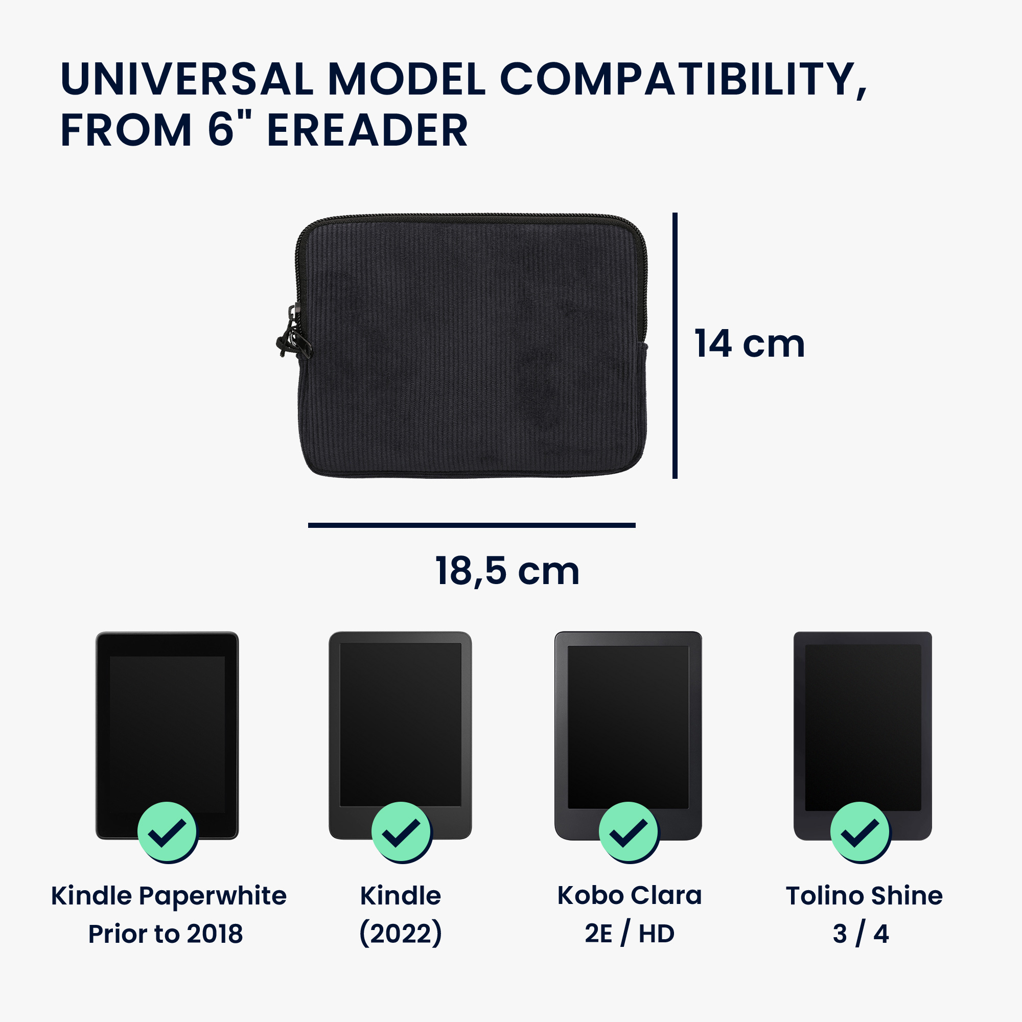 Pouzdro na čtečku pro 6" eReader kwmobile neoprenové - námořnická modrá