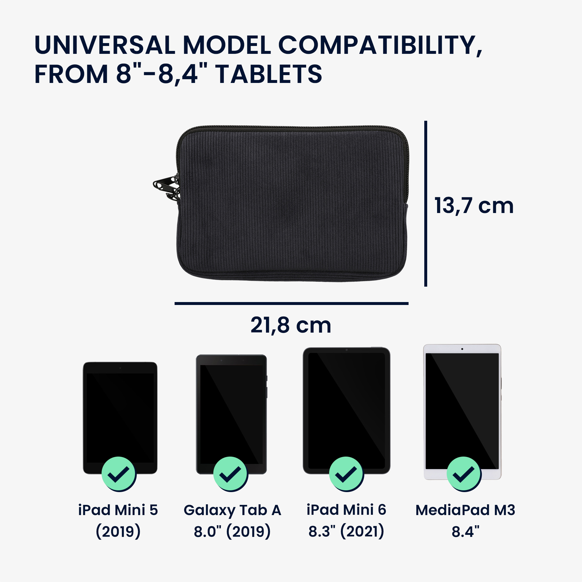 Pouzdro na tablet pro 8"-8,4" Tablet kwmobile neoprenové - námořnická modrá