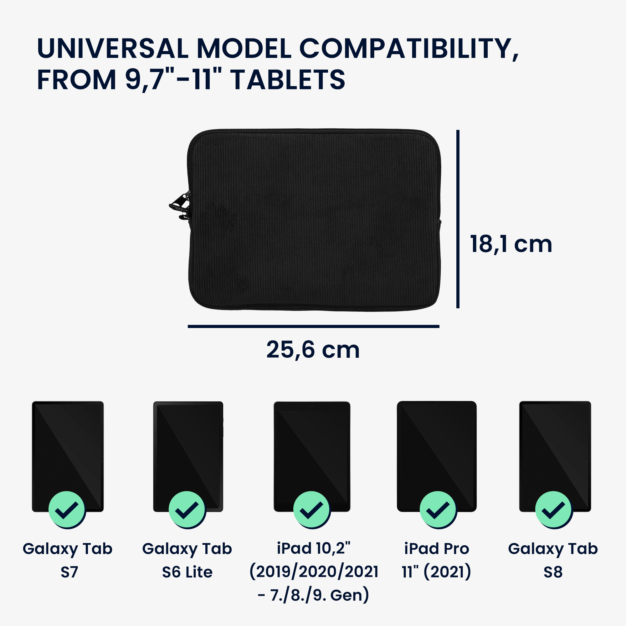 Pouzdro na tablet pro 9,7"-11" Tablet kwmobile neoprenové - černá