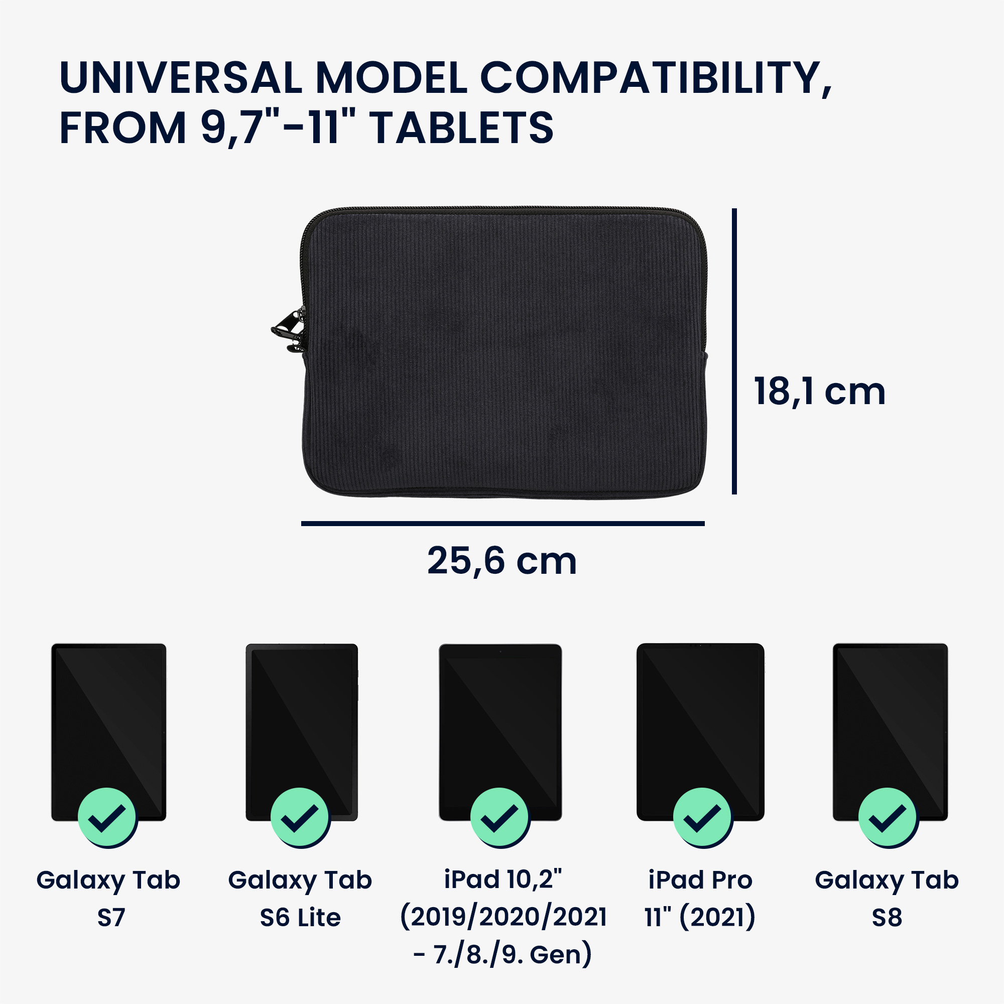 Pouzdro na tablet pro 9,7"-11" Tablet kwmobile neoprenové - námořnická modrá
