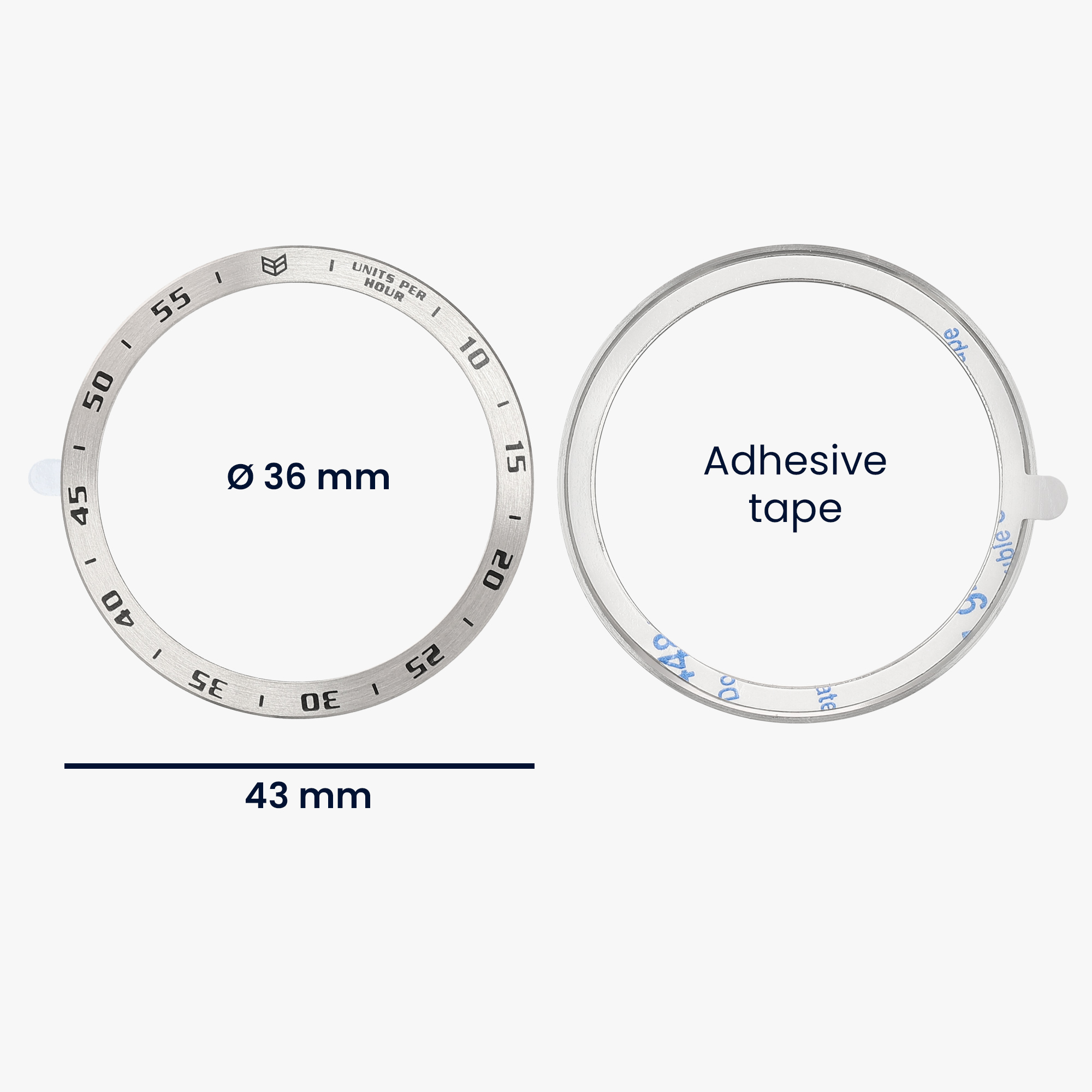 Ochranný rámeček na hodinky Galaxy Watch 6 Classic 43mm kwmobile stříbrný/černý