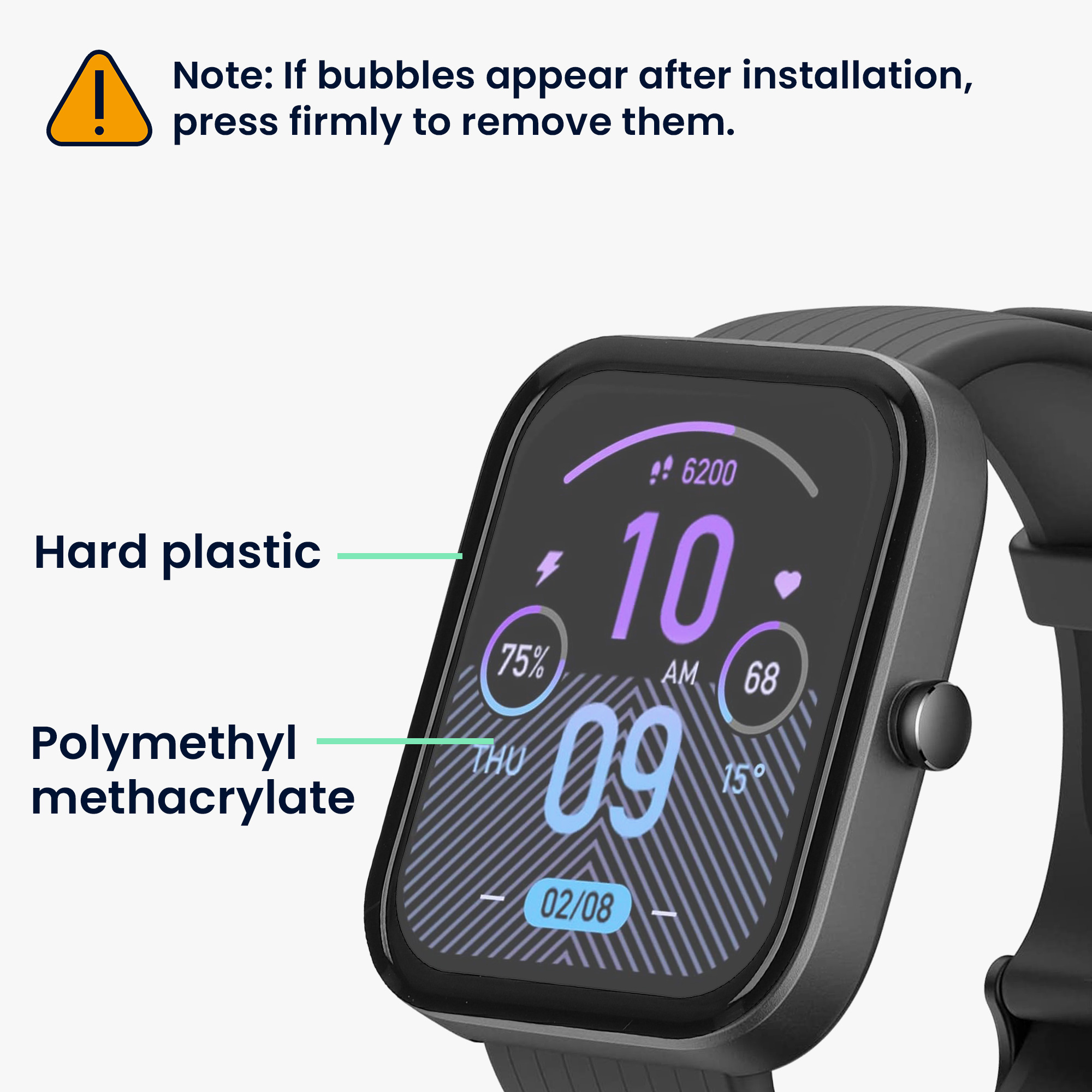 Sada 2 Ochranná fólie pro Huami Amazfit Bip 3 Pro kwmobile