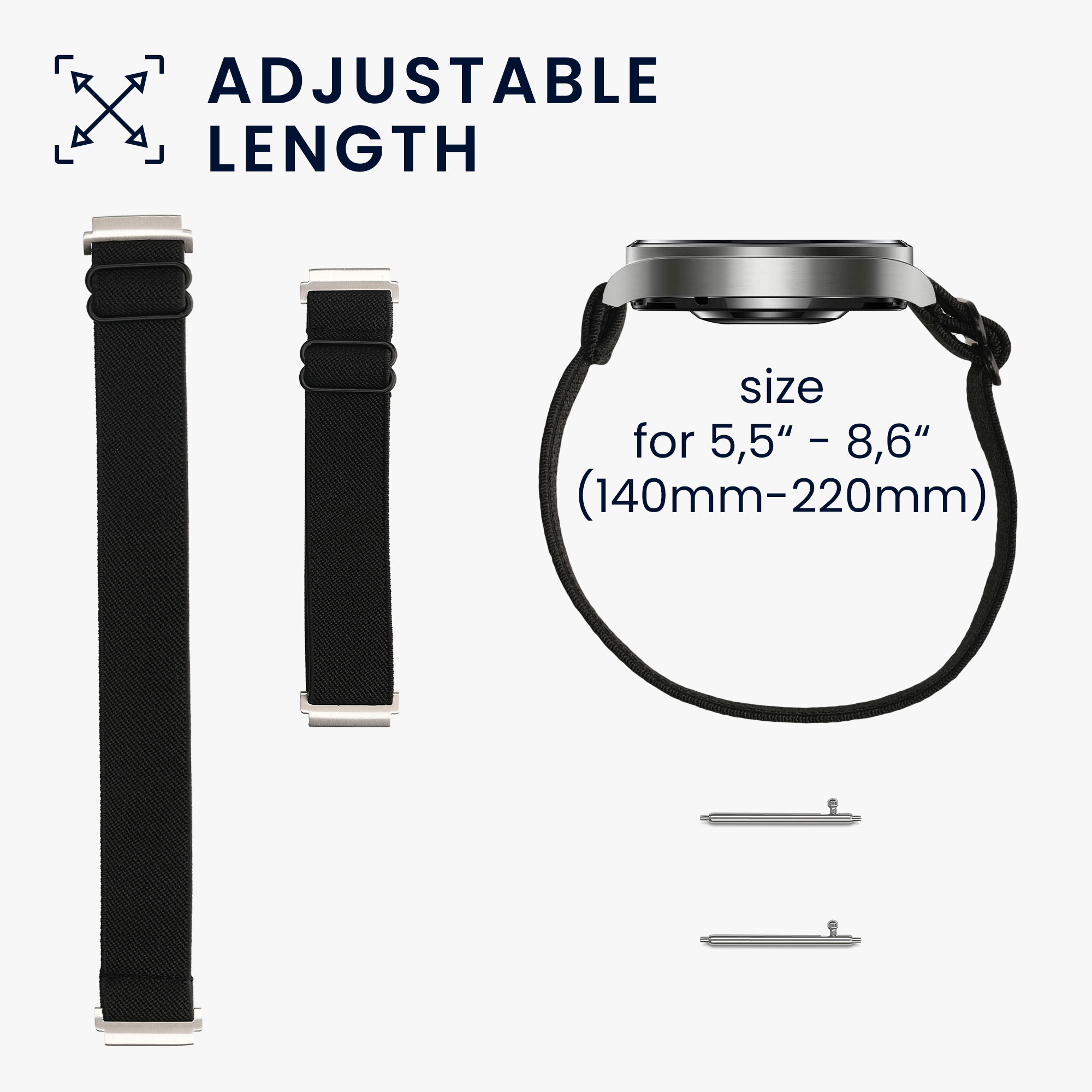 Řemínek na chytré hodinky kwmobile pro Ticwatch GTH / E3 / C2 - černá