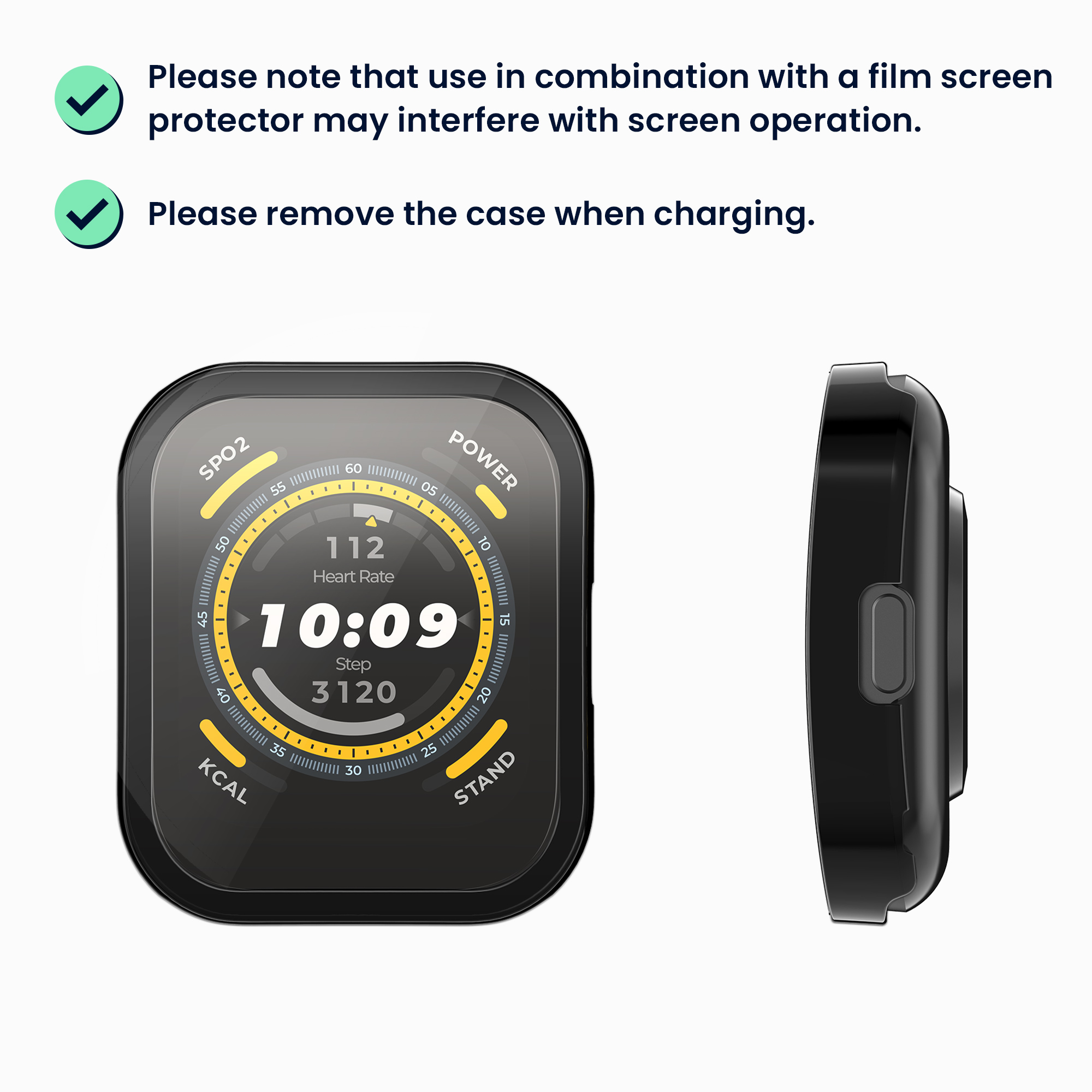 Sada 2 krytů s ochranou displeje pro Huami Amazfit Bip 5 kwmobile - černá a tmavě modrá 