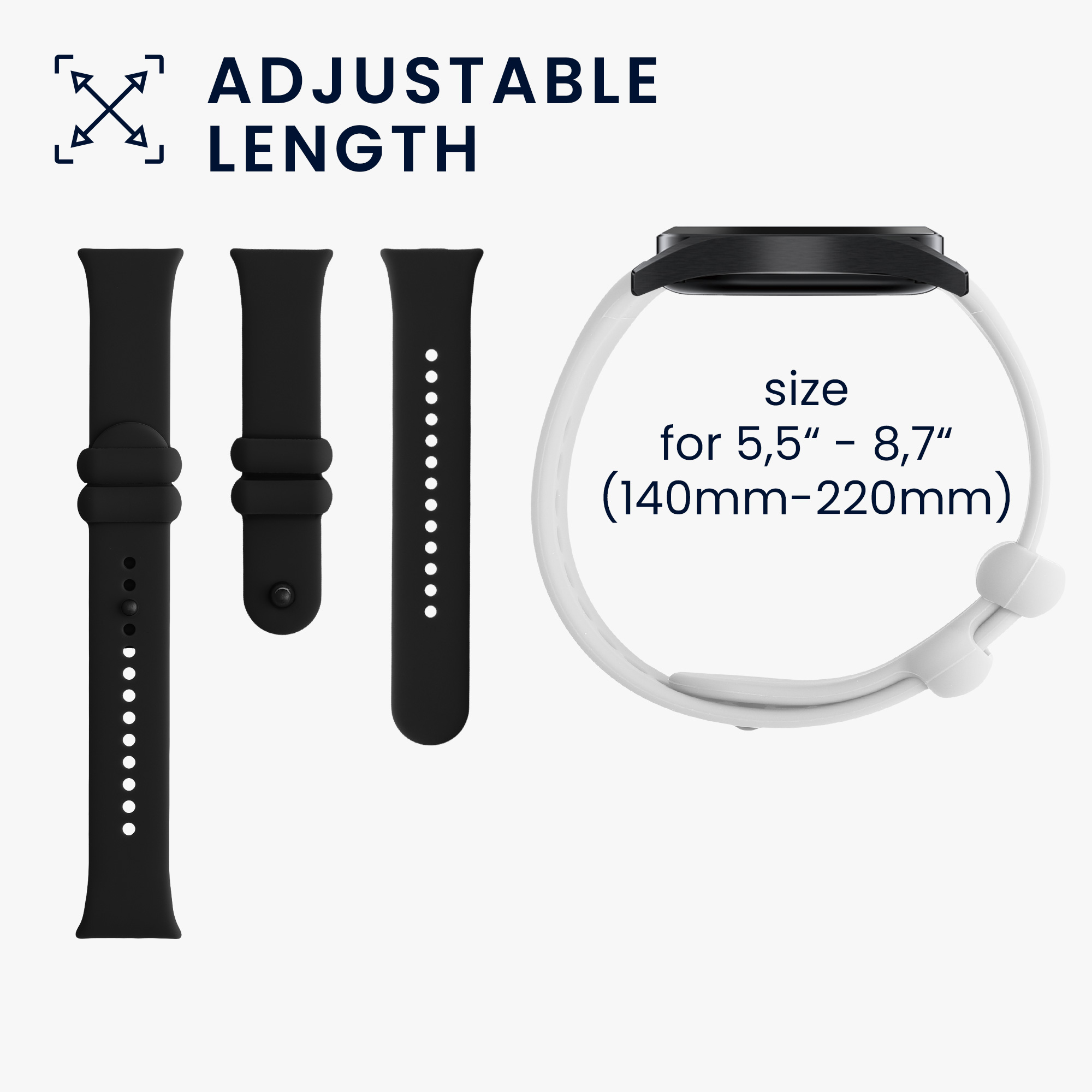 2x Řemínek Xiaomi Smart Band 8 Pro / Band 9 Pro / Redmi Watch 5 / Redmi Watch 4 kwmobile - černá / bílá
