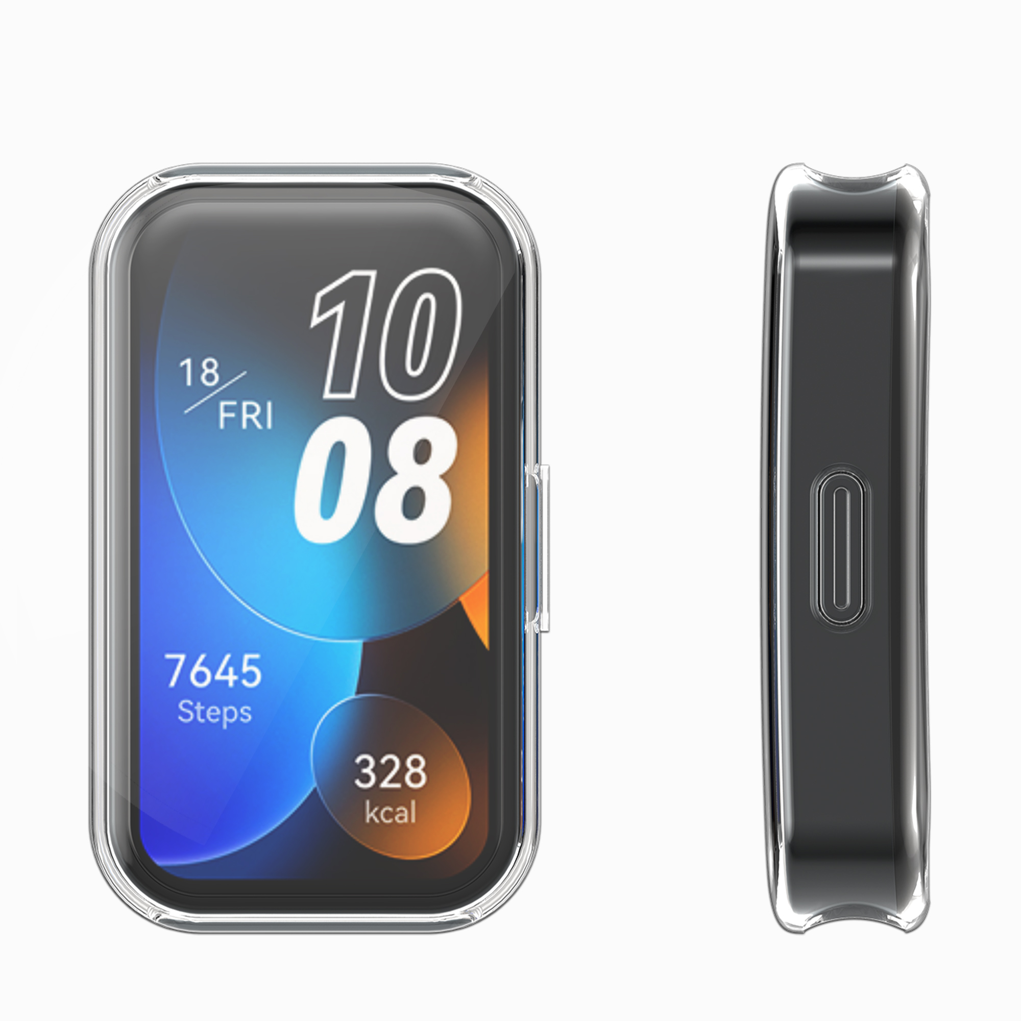 2x obal s ochranným sklem pro Huawei Band 10 / 9 / 8 kwmobile silikonové - transparentní