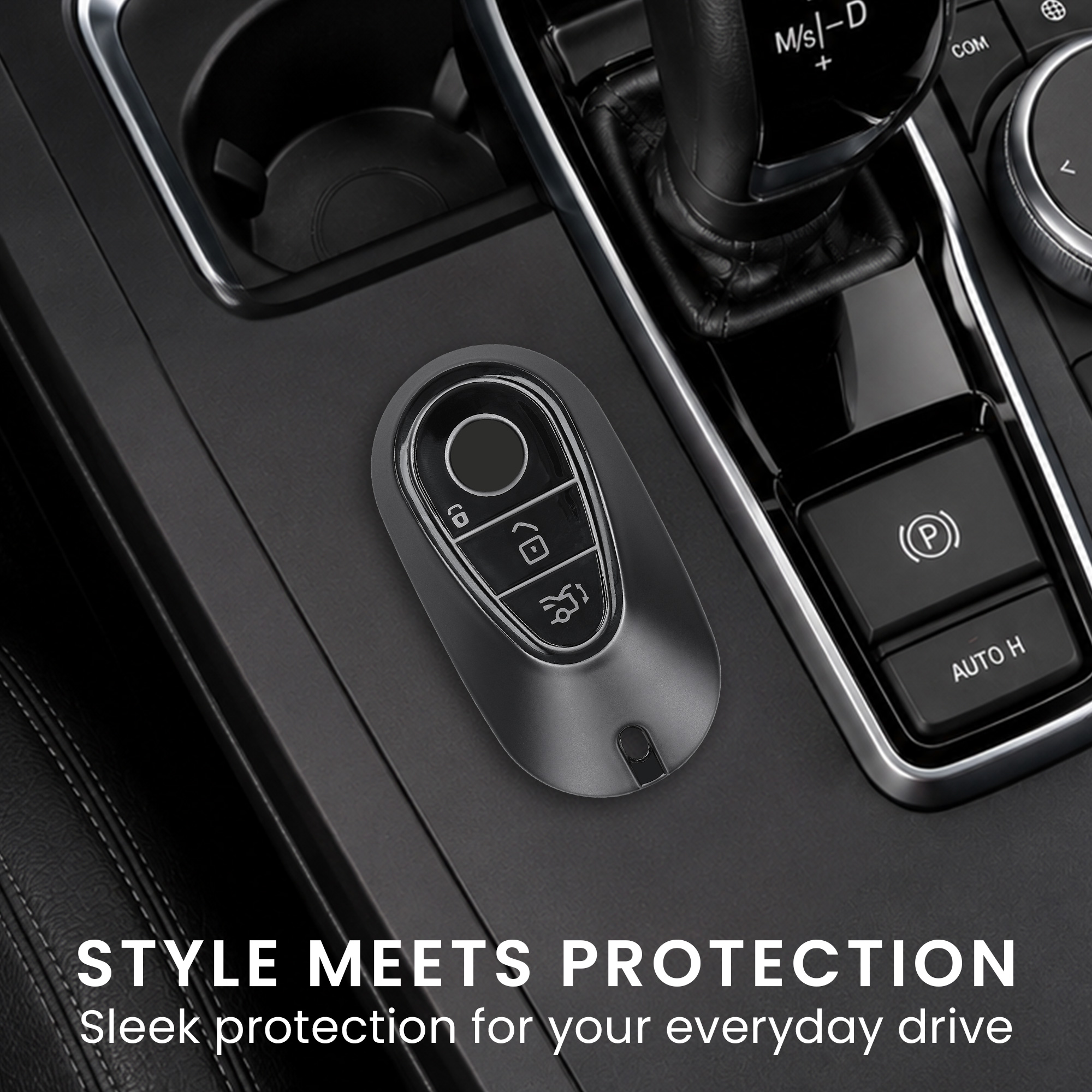 Pouzdro na klíč od auta kwmobile Mercedes-Benz 3 tlačítka Smart Key, černá matná / černá