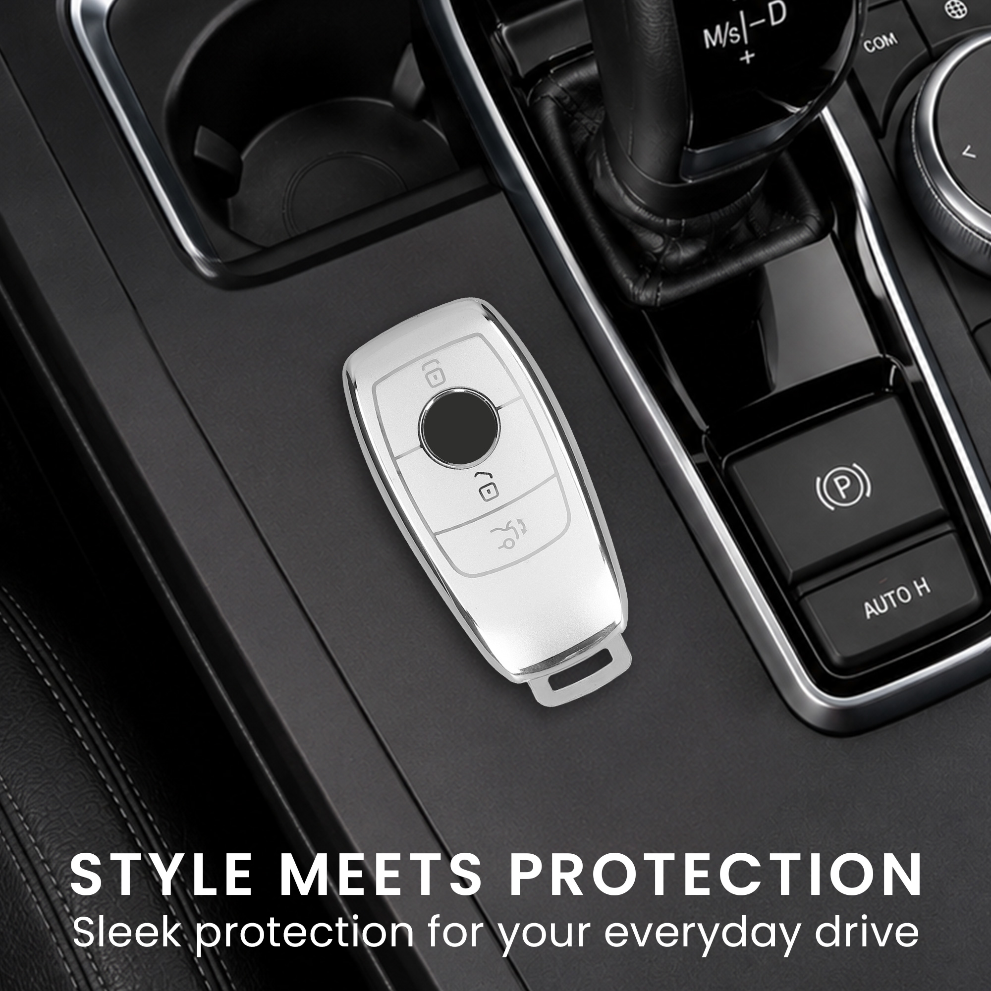 Obal na klíč od auta pro Mercedes-Benz chytrý klíč klíč od auta (only Keyless) kwmobile TPU - matná stříbrná
