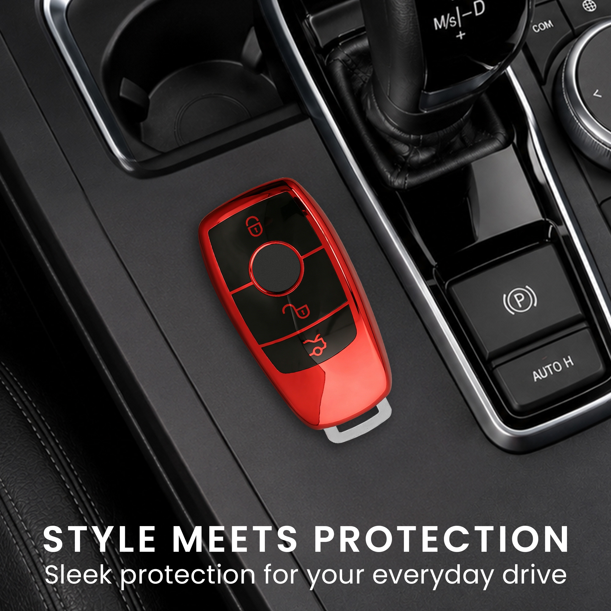 Obal na klíč od auta pro Mercedes-Benz chytrý klíč klíč od auta (only Keyless) kwmobile TPU - lesklá červená