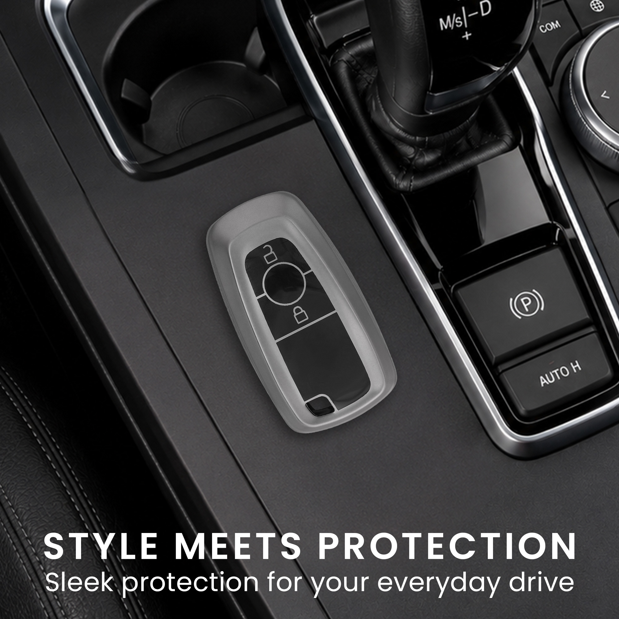 Kryt klíče Ford 2 tlačítka Keyless Go kwmobile, matná černá / černá