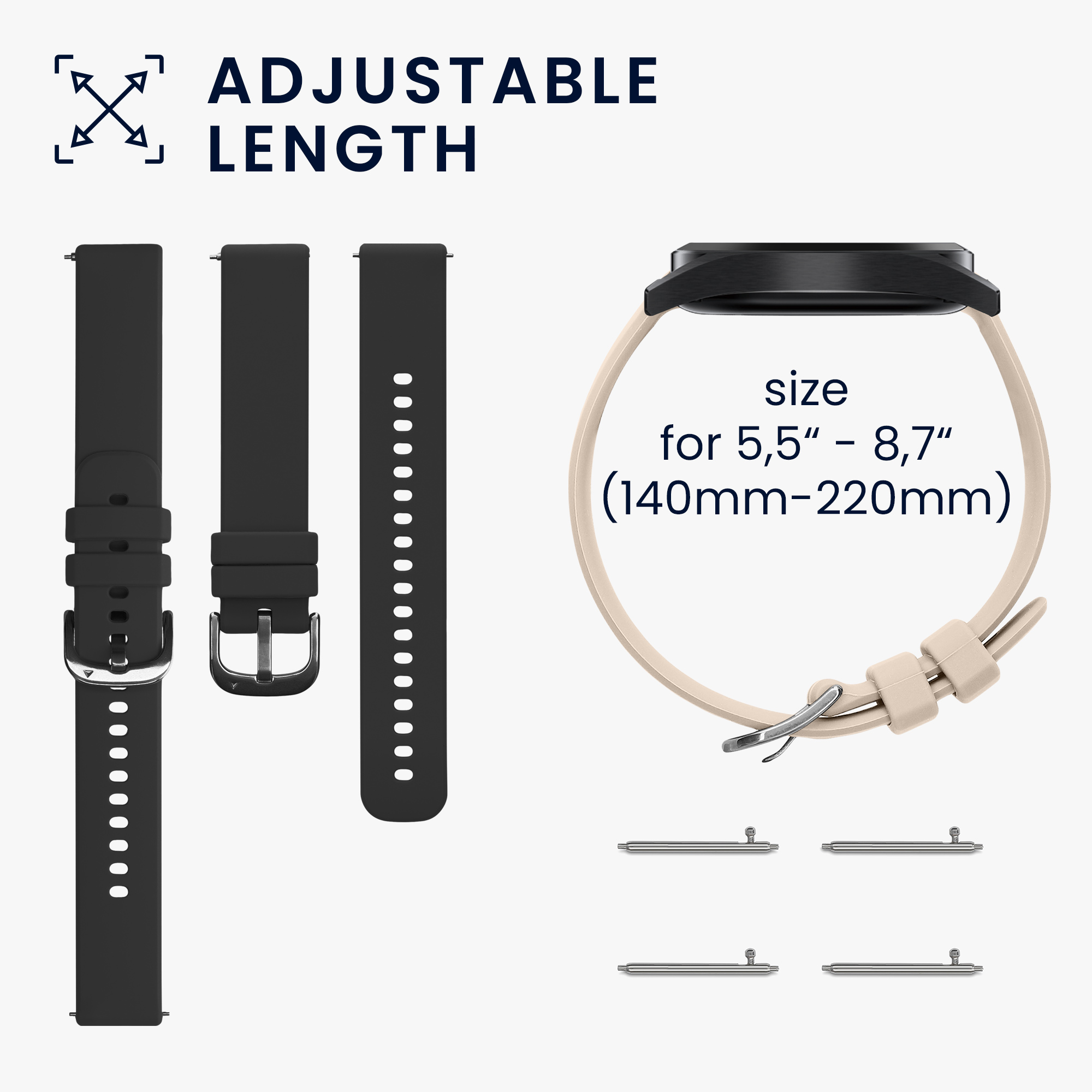 Náhradní řemínky Huawei Watch GT5 41mm sada 2 ks černá/béžová kwmobile