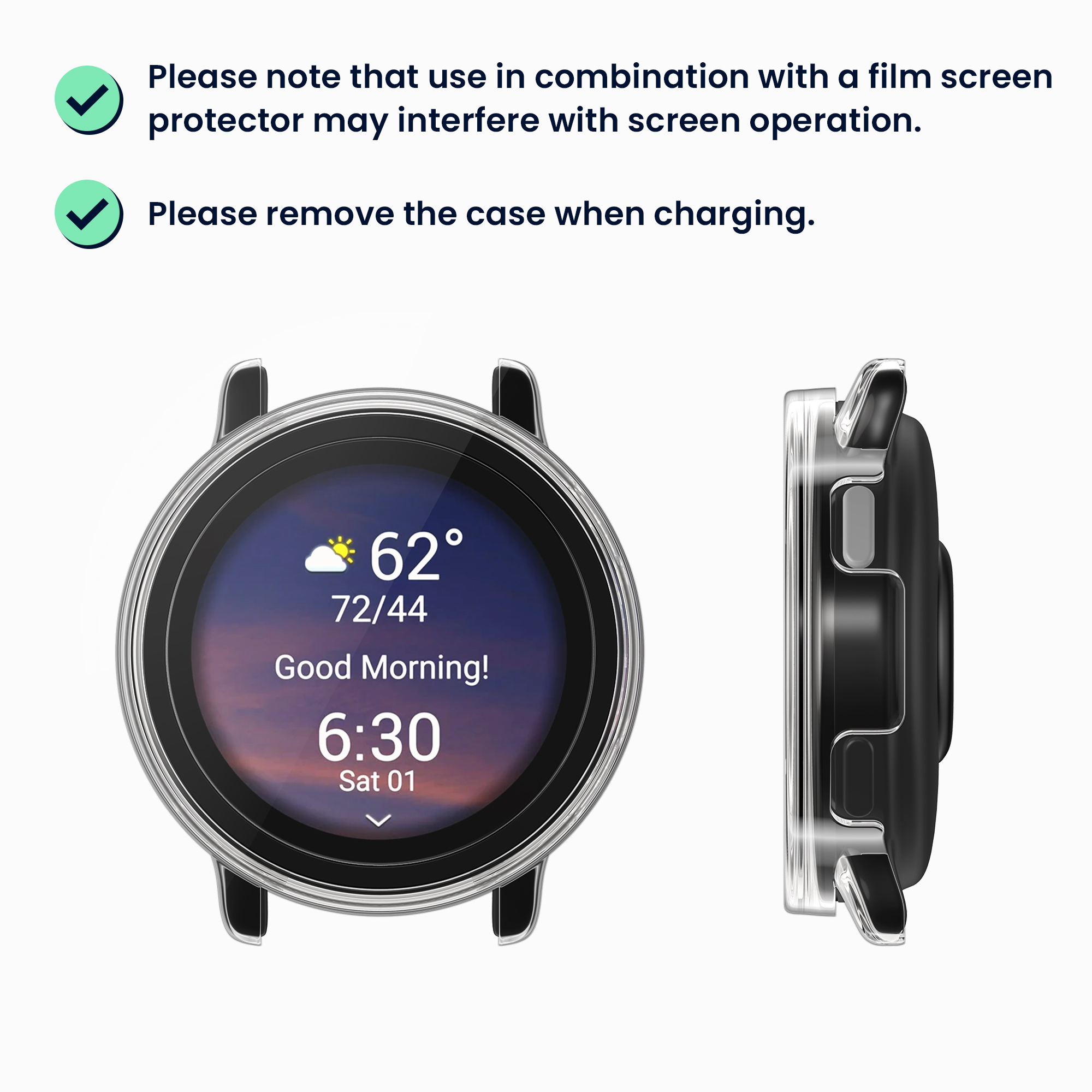 Rámeček se sklem kwmobile pro Garmin vivoactive 5 / active 5 - 2 ks, transparentní