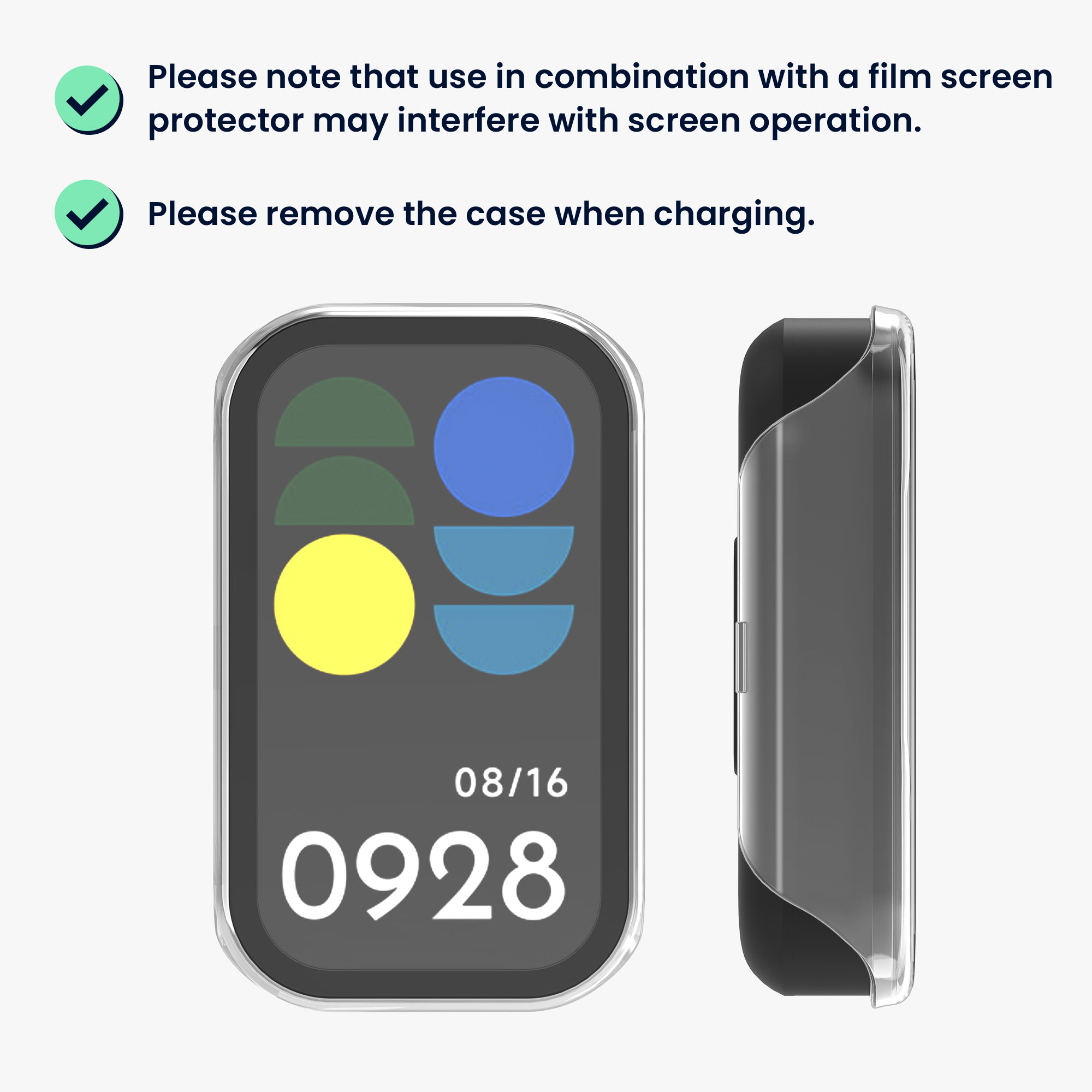 2x Ochranná fólie Xiaomi Smart Band 8 Active / Redmi Band 2 kwmobile - transparentní