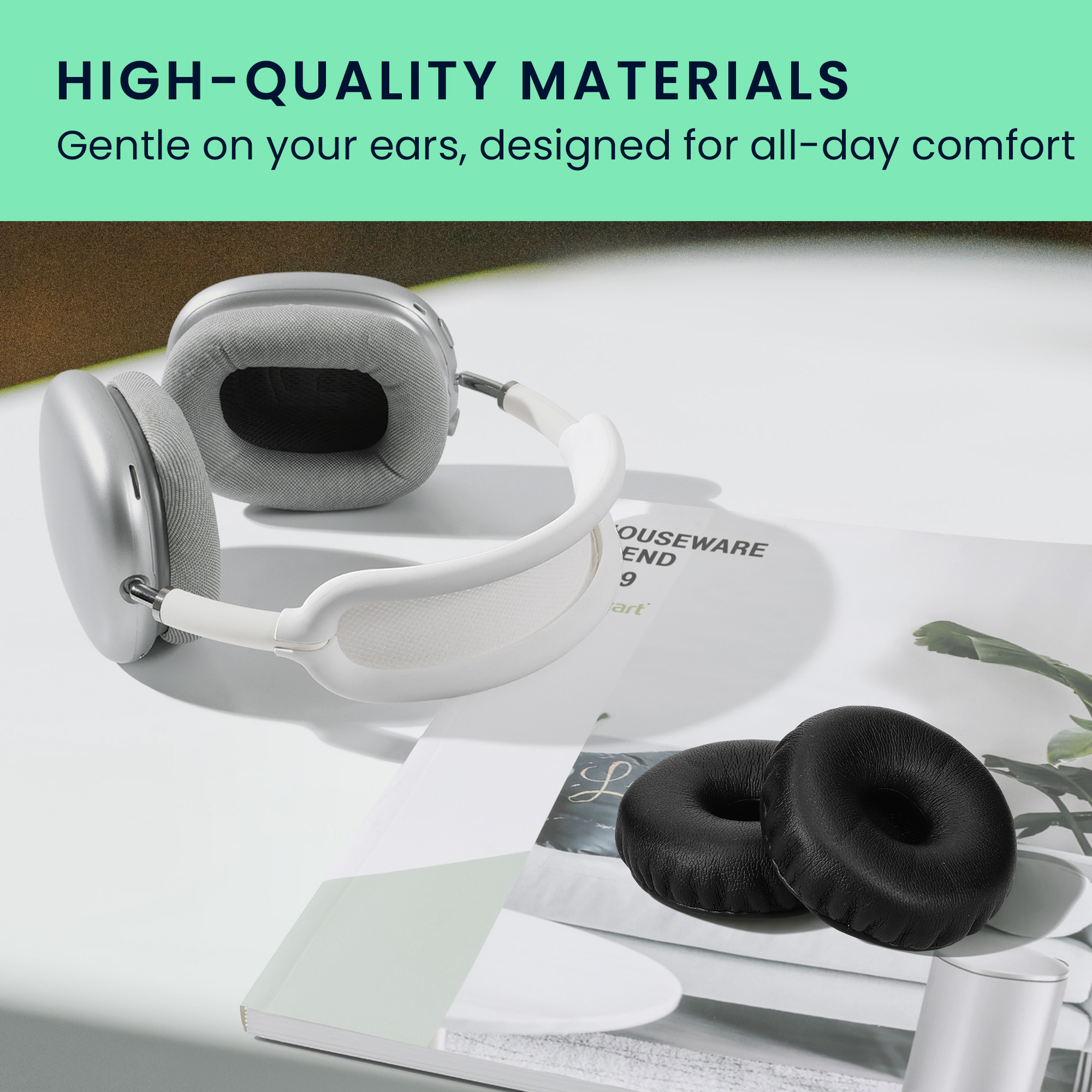 Náhradní náušníky Logitech PC960 / H960 / H650E / H820E kwmobile - černá
