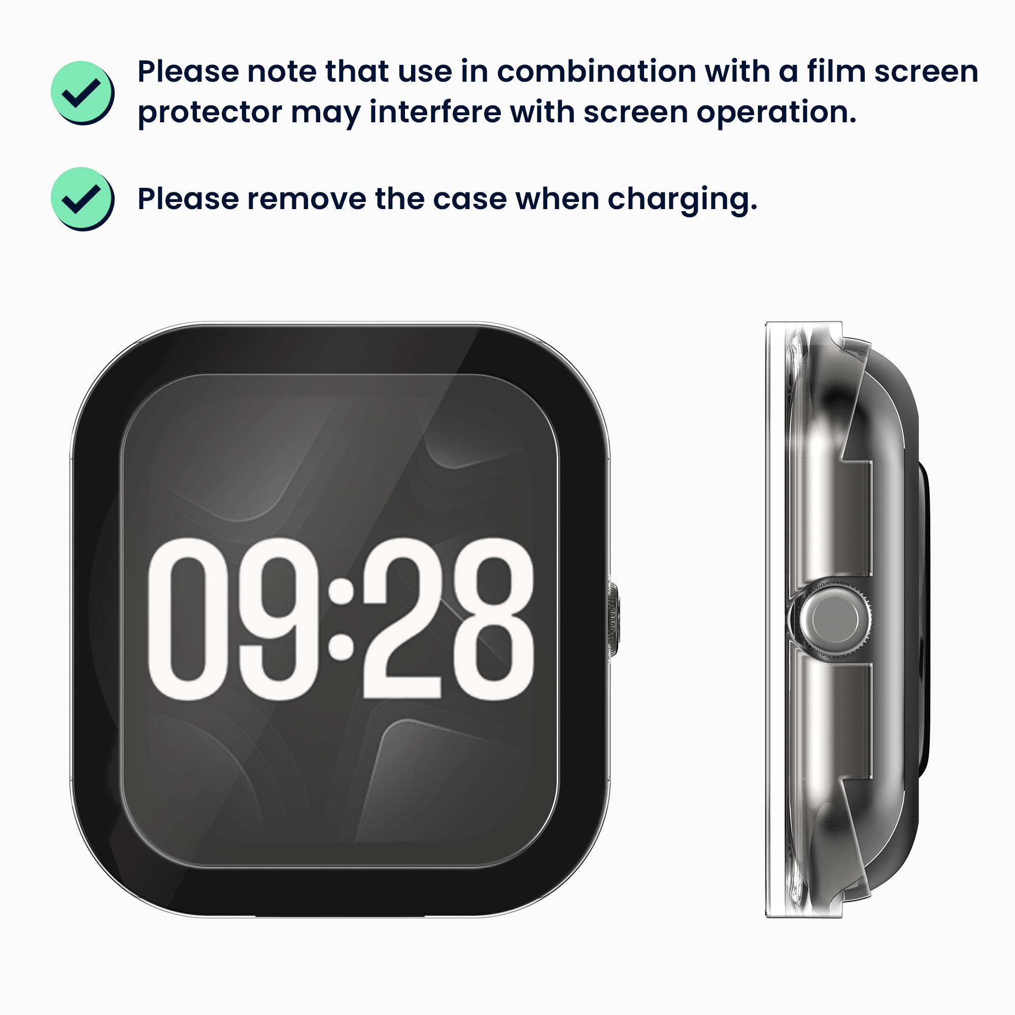kwmobile ochranný kryt s tvrzeným sklem Redmi Watch 4 - transparentní / černá