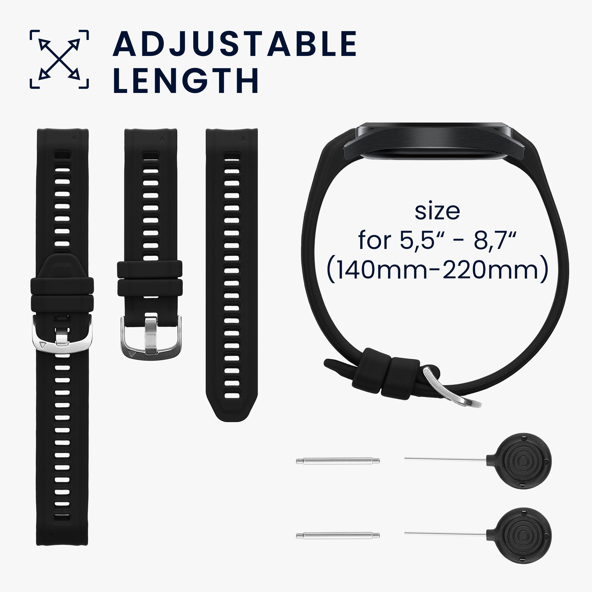 Řemínek na hodinky kwmobile Garmin Instinct 2S Watch Strap - černá