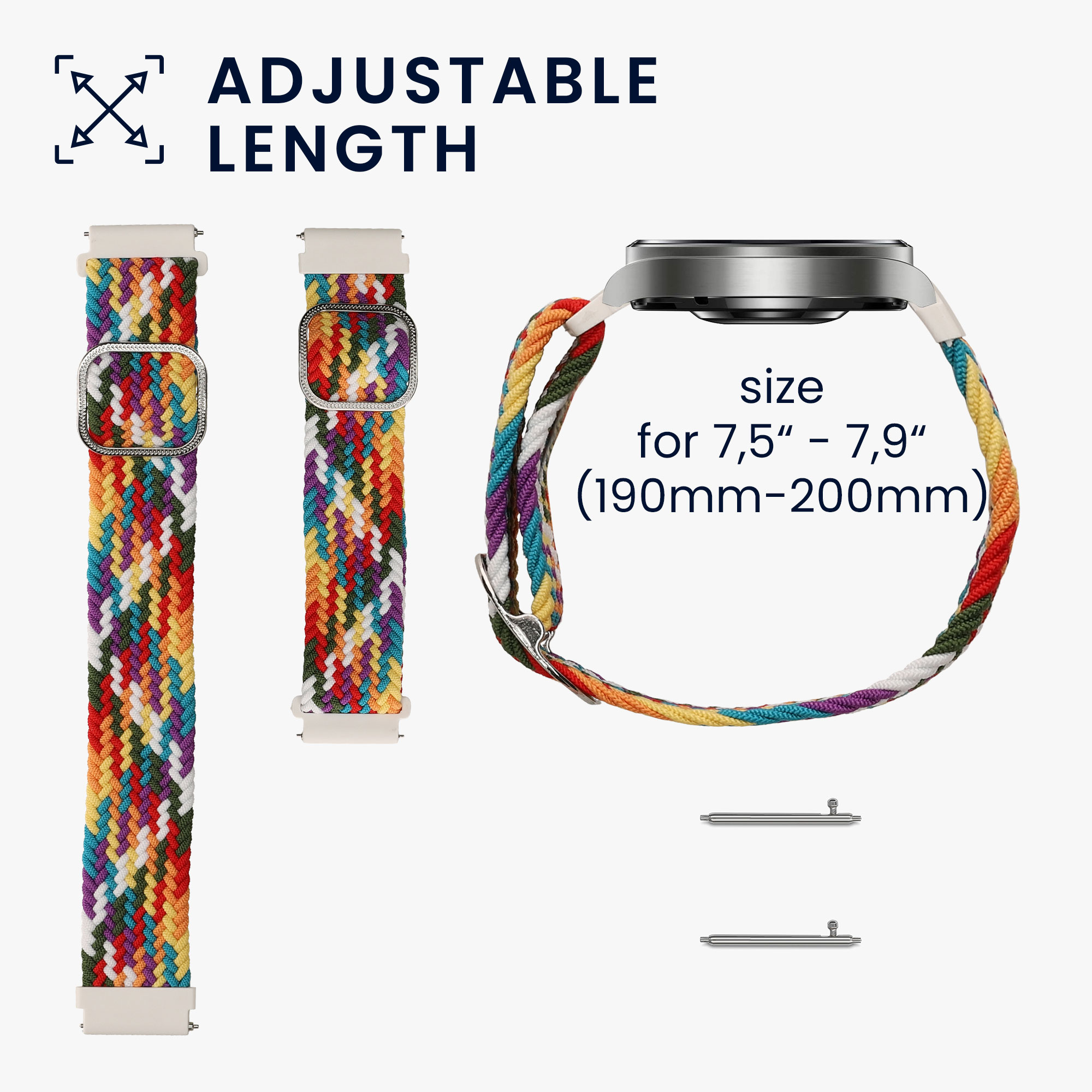 Řemínek 22mm Amazfit Bip 6/Bip 5 Unity/Bip 5/GTS 3/Balance 2... 22mm kwmobile nylon vícebarevný