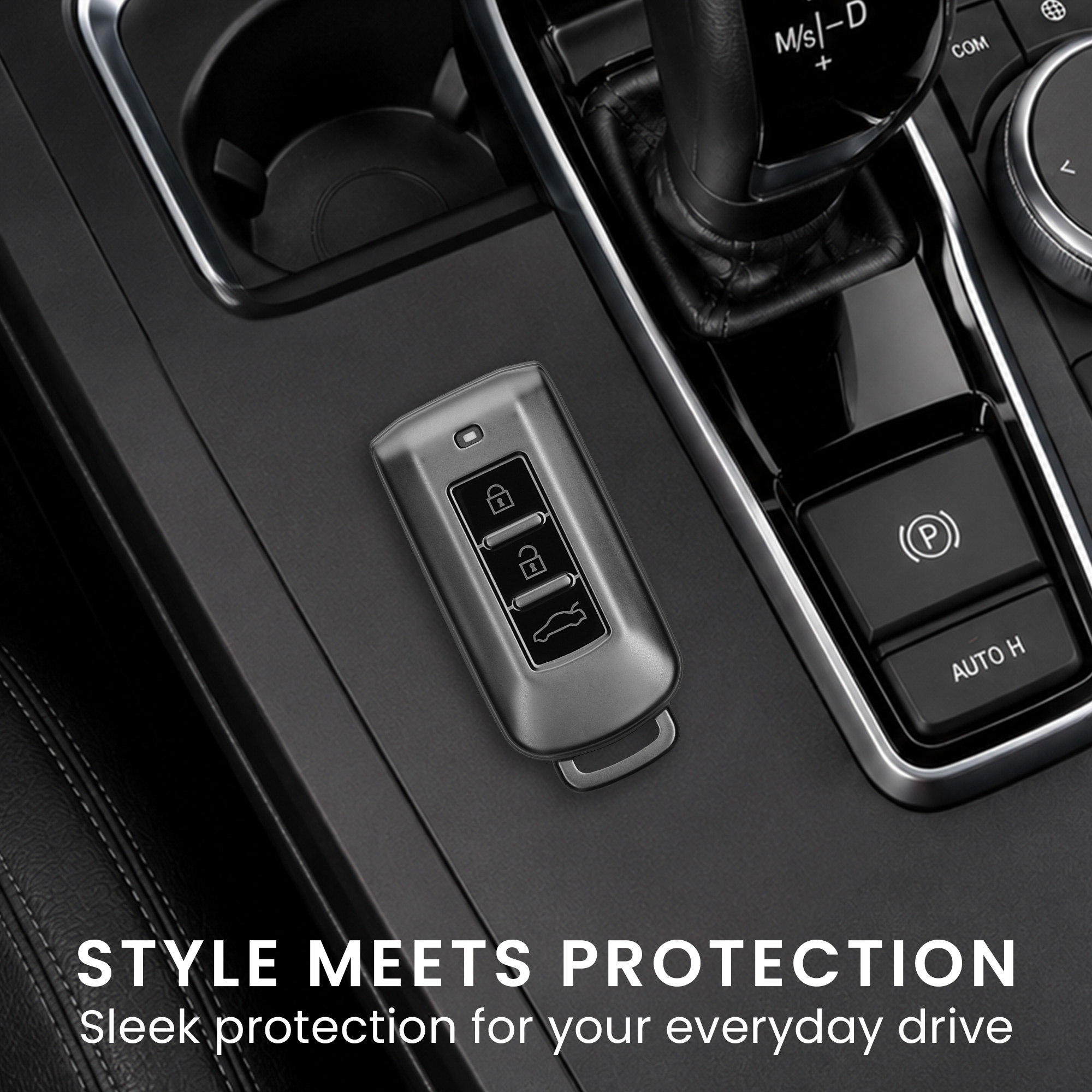 Pouzdro na autoklíč kwmobile pro Mitsubishi 3-button - Matná černá / černá