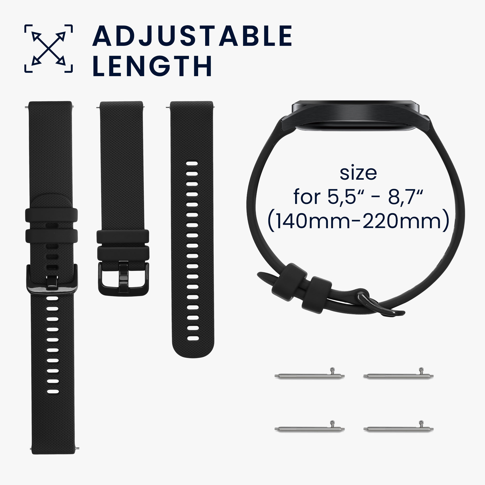 Řemínek 20mm Amazfit Active 2/2 Square/Active Edge/Bip 3/GTS... 20mm kwmobile TPU černý