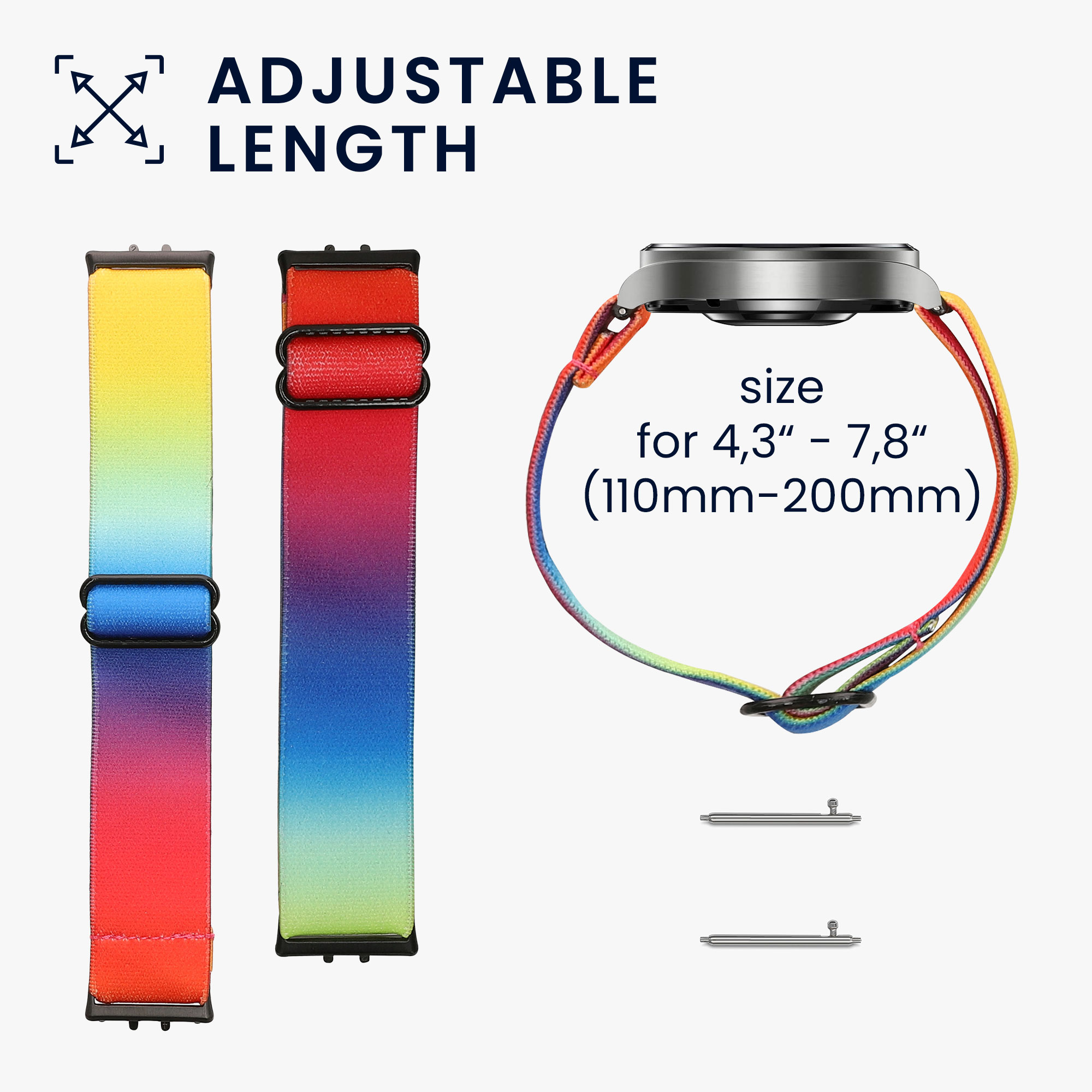 Nylonový řemínek na chytré hodinky Samsung Galaxy Fit 3 kwmobile modro-oranžovo-žlutý