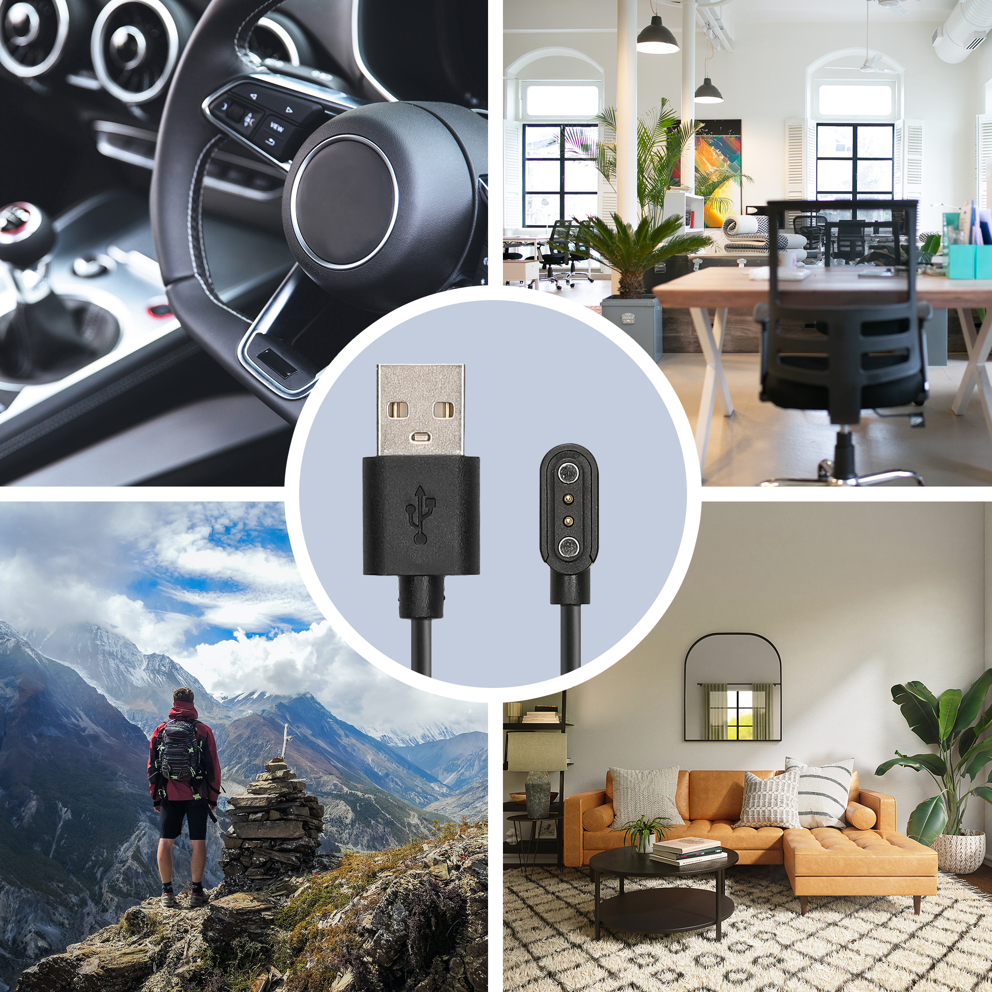 Náhradní nabíjecí kabel hodinky CMF by Nothing Watch Pro (D395) USB černá kwmobile
