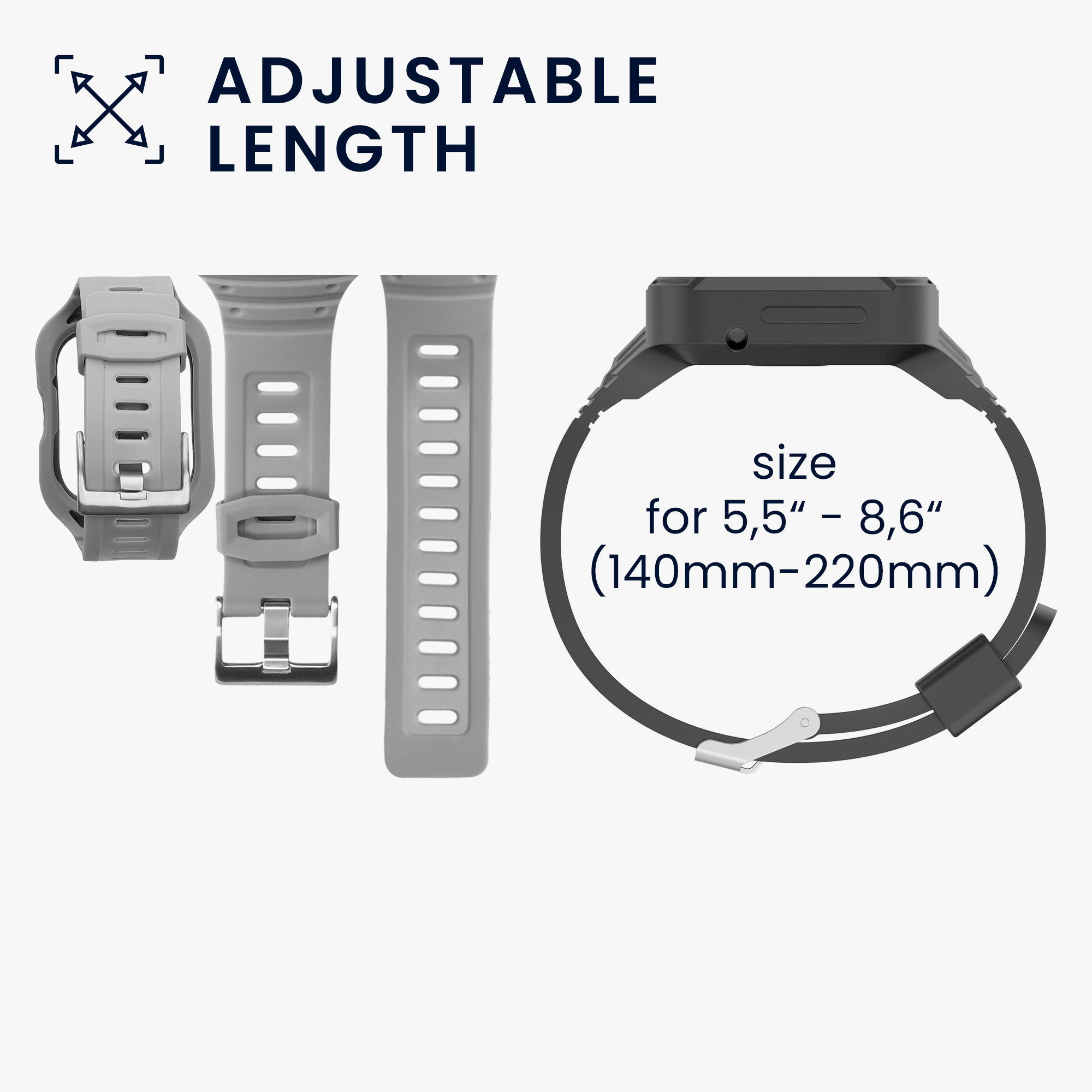 kwmobile řemínek k hodinkám Redmi Watch 4 - šedá